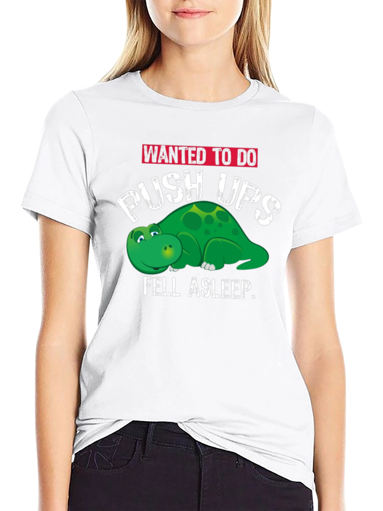 Funny Workout T-Shirt: Push Ups Fell Asleep