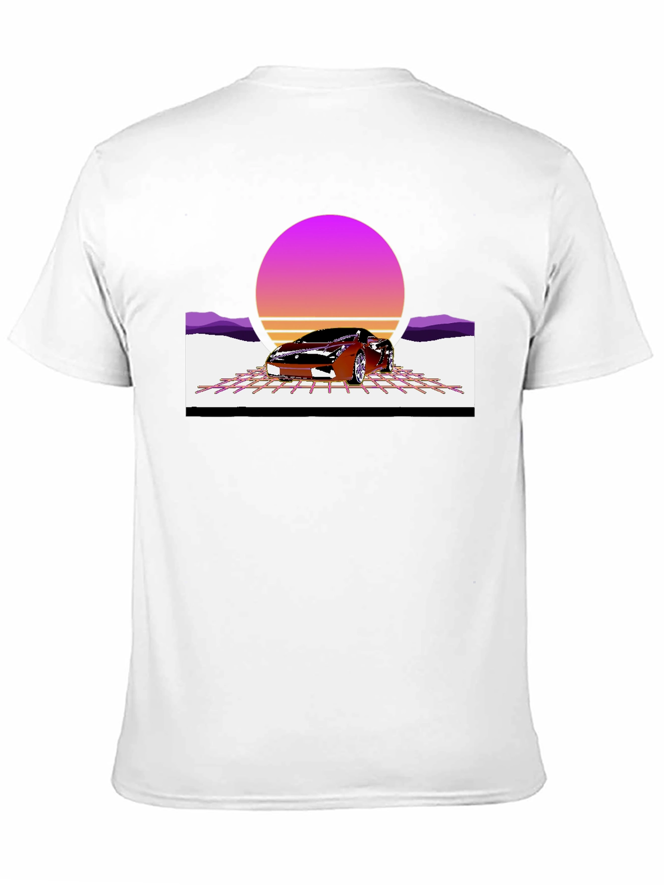 Retro Sunset Car Graphic Tee - Classic Style