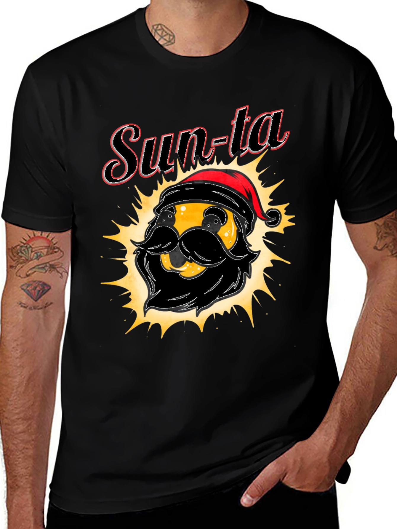 Sun-ta Graphic Tee - Santa Claus Emoji T-Shirt