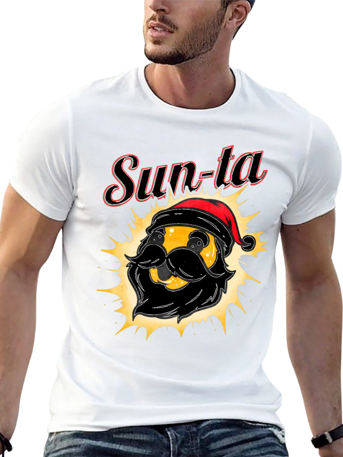 Sun-ta Graphic Tee - Santa Claus Emoji T-Shirt