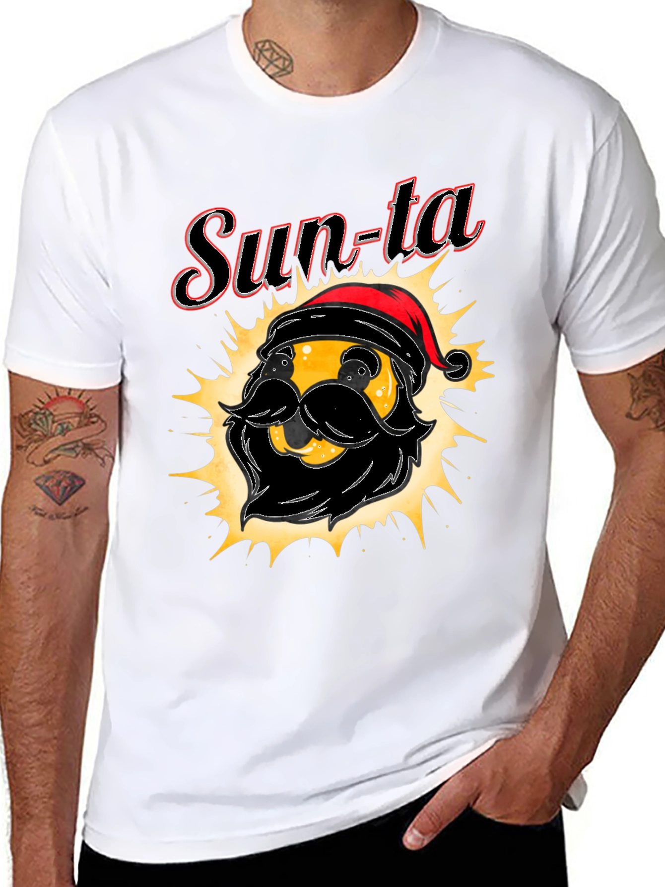 Sun-ta Graphic Tee - Santa Claus Emoji T-Shirt