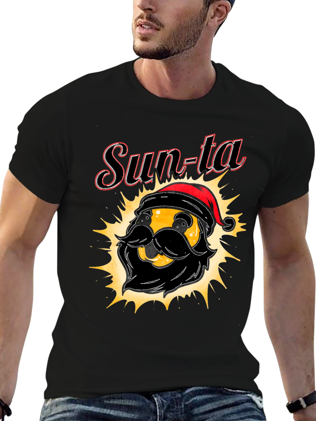 Sun-ta Graphic Tee - Santa Claus Emoji T-Shirt