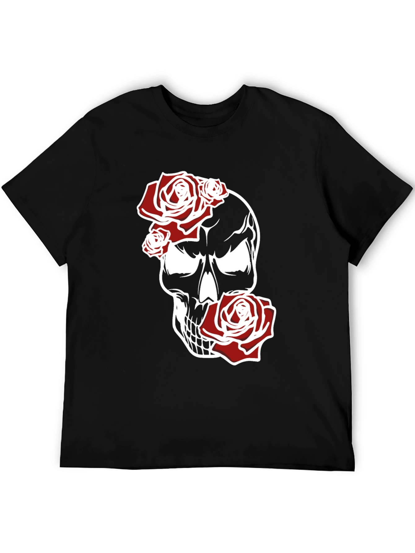 Skull & Roses Graphic Tee - Black
