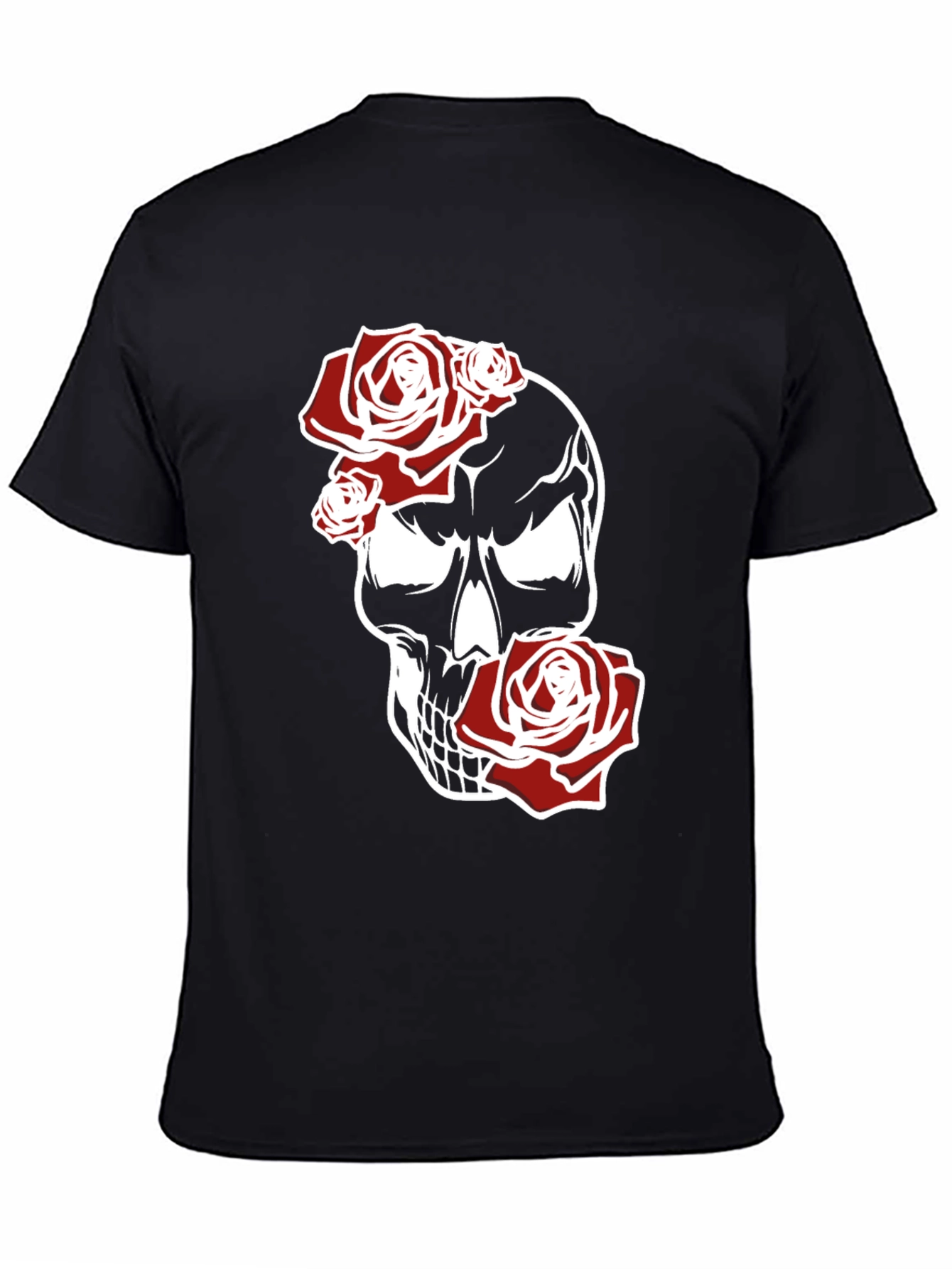 Skull & Roses Graphic Tee - Black