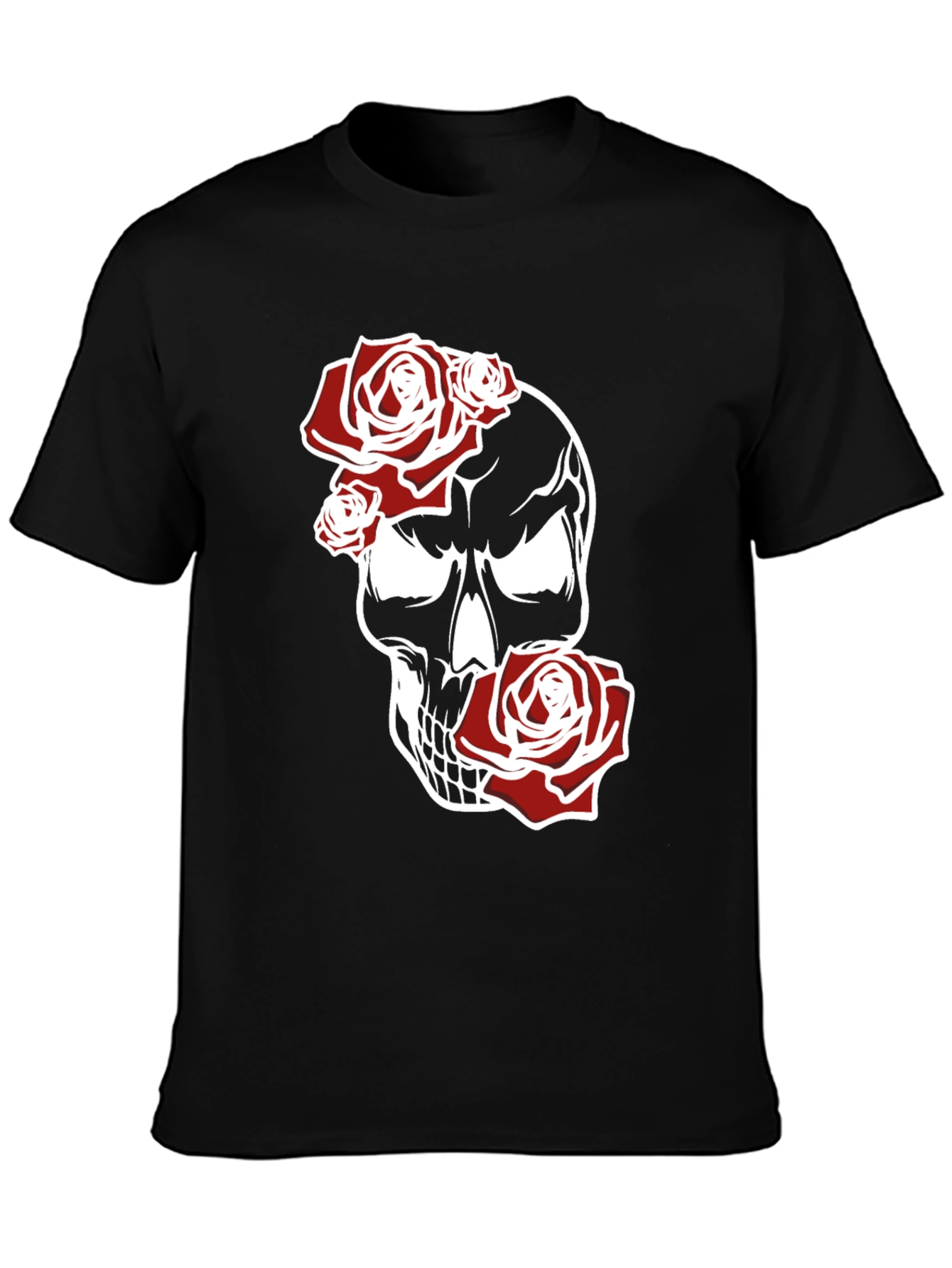 Skull & Roses Graphic Tee - Black