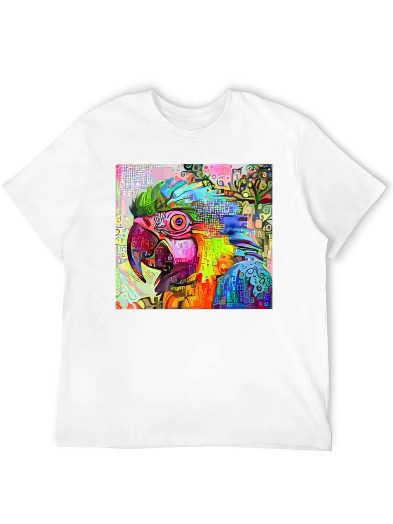 Abstract Parrot Graphic T-Shirt