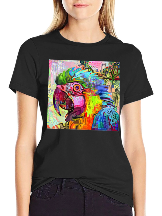 Abstract Parrot Graphic T-Shirt