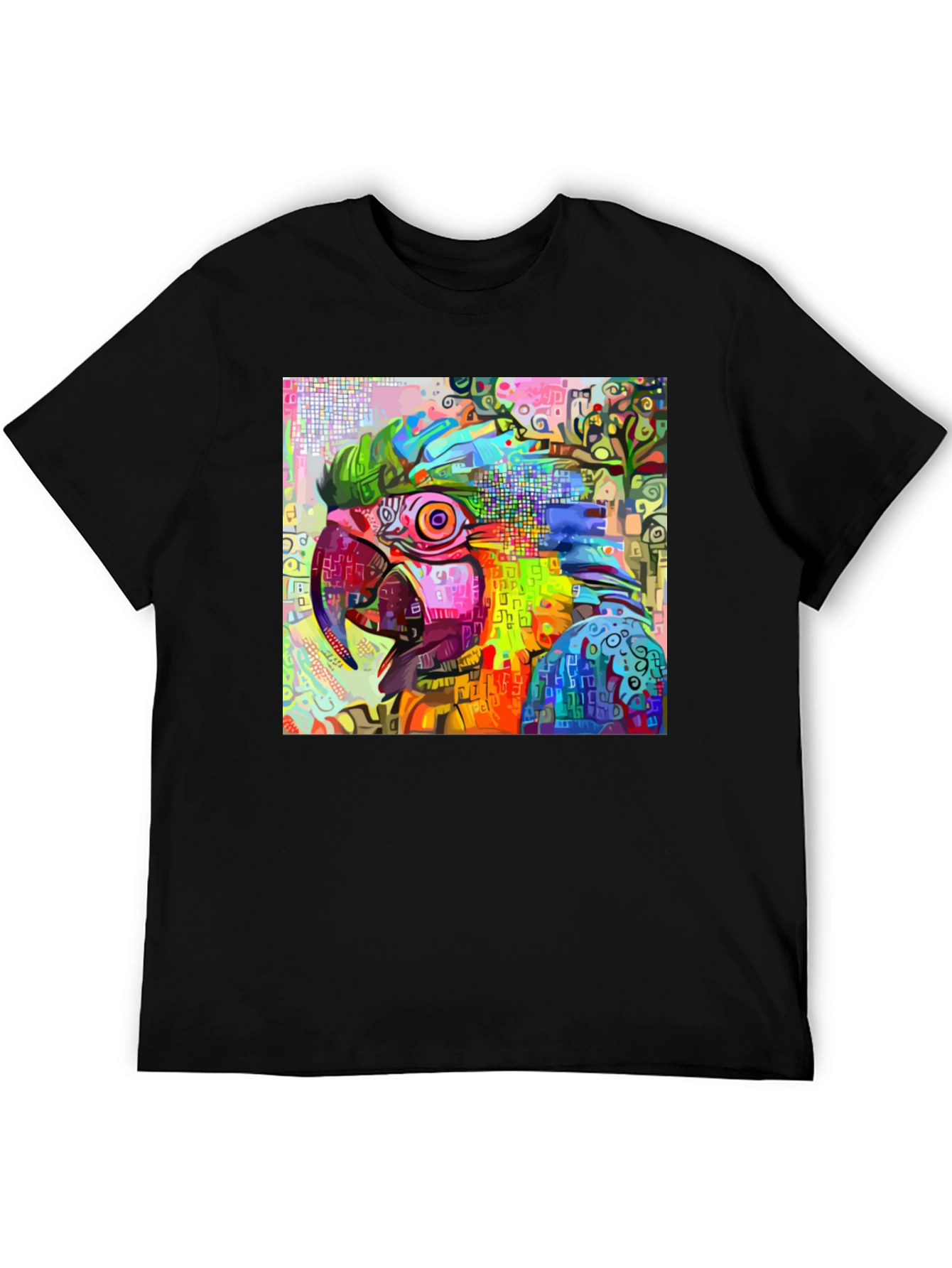 Abstract Parrot Graphic T-Shirt