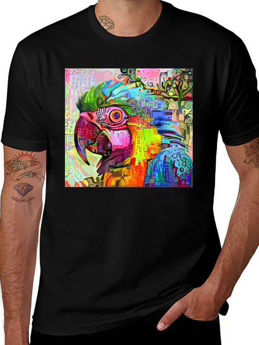 Abstract Parrot Graphic T-Shirt