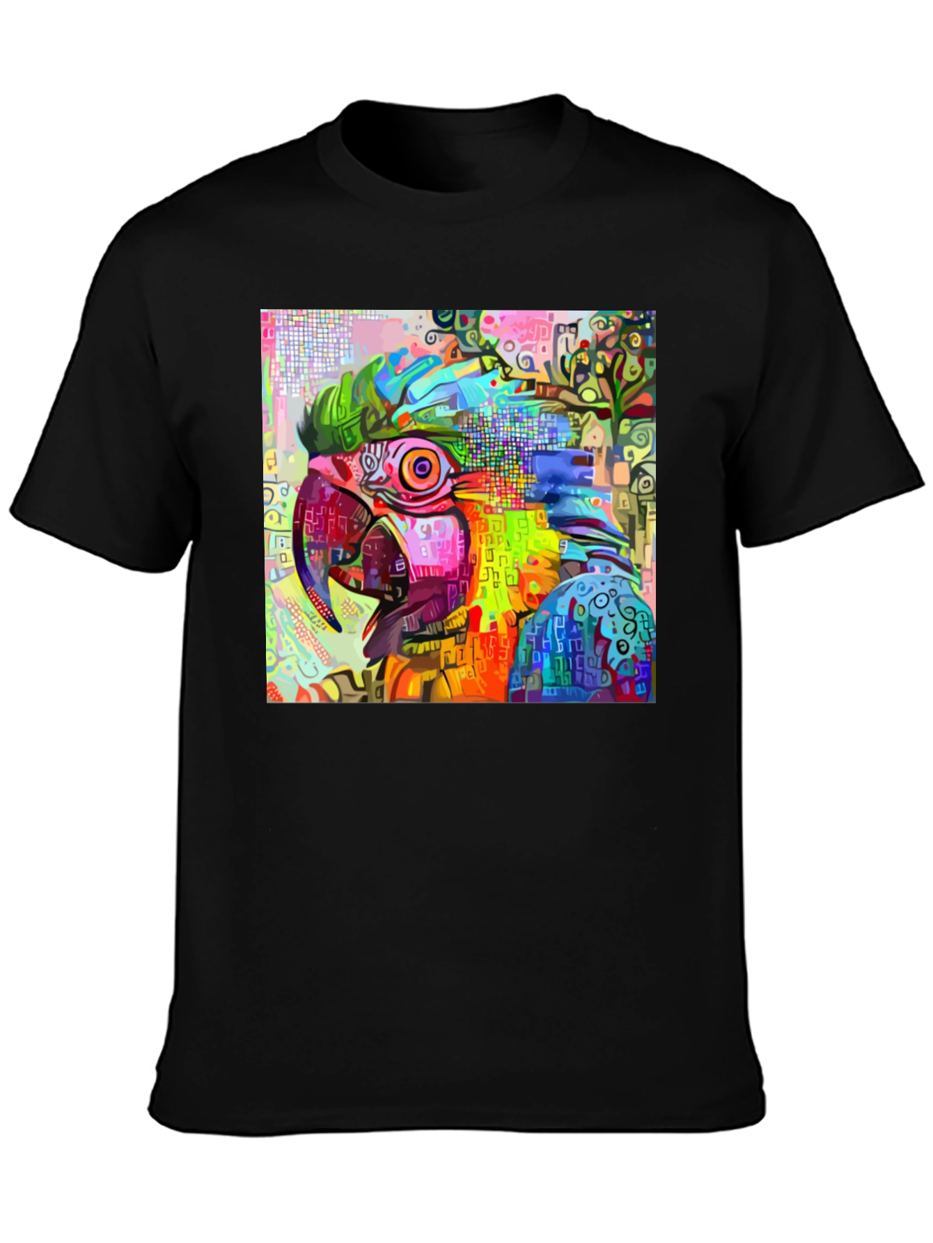 Abstract Parrot Graphic T-Shirt