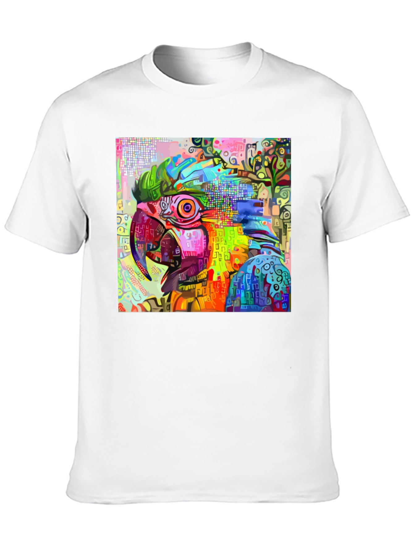 Abstract Parrot Graphic T-Shirt