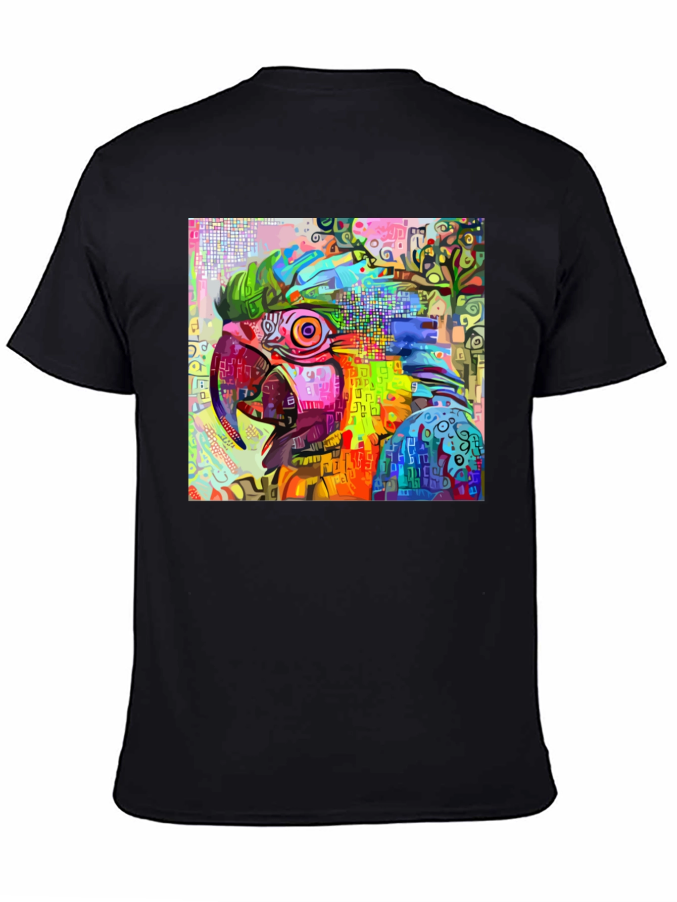 Abstract Parrot Graphic T-Shirt