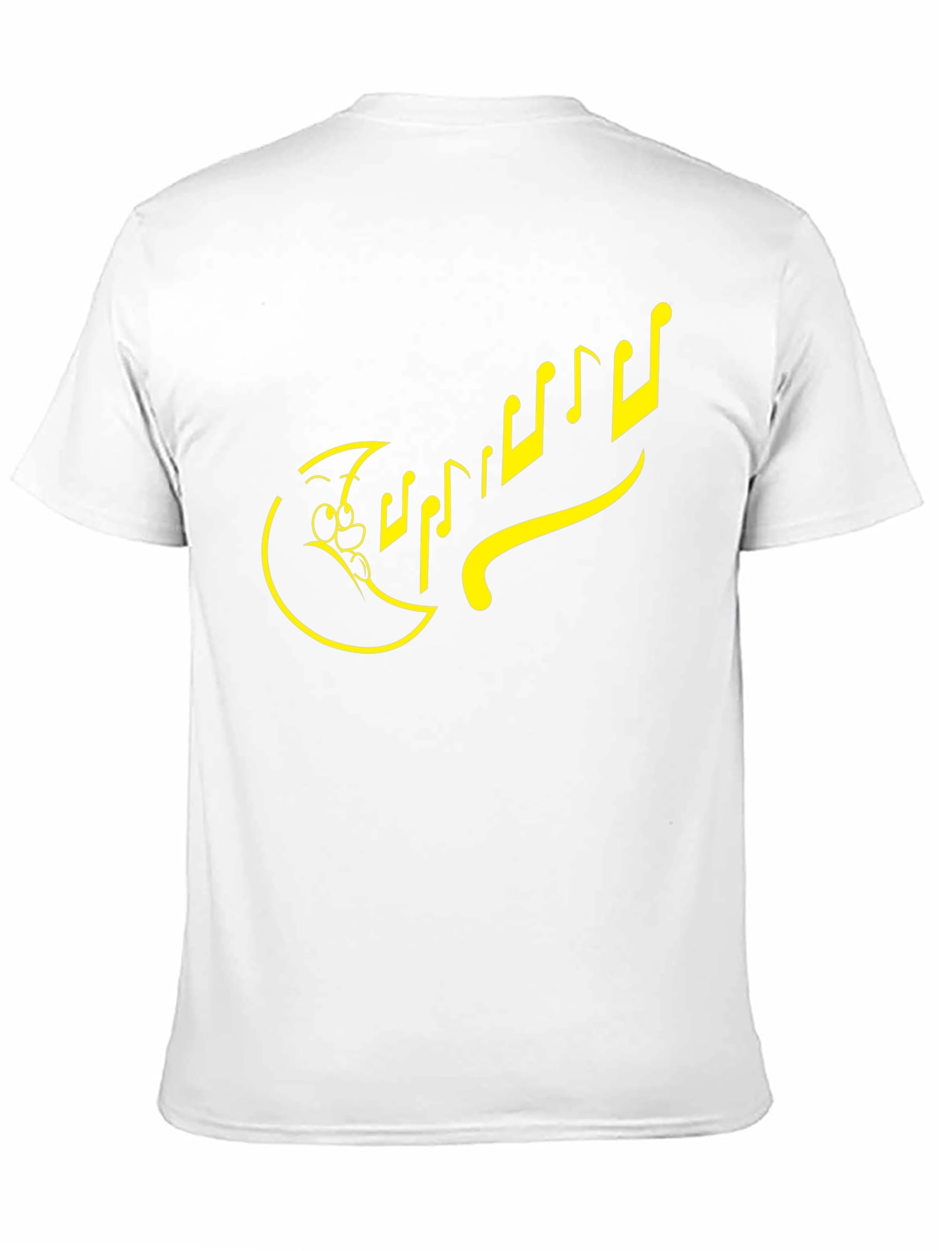 Cartoon Moon & Notes Black T-Shirt