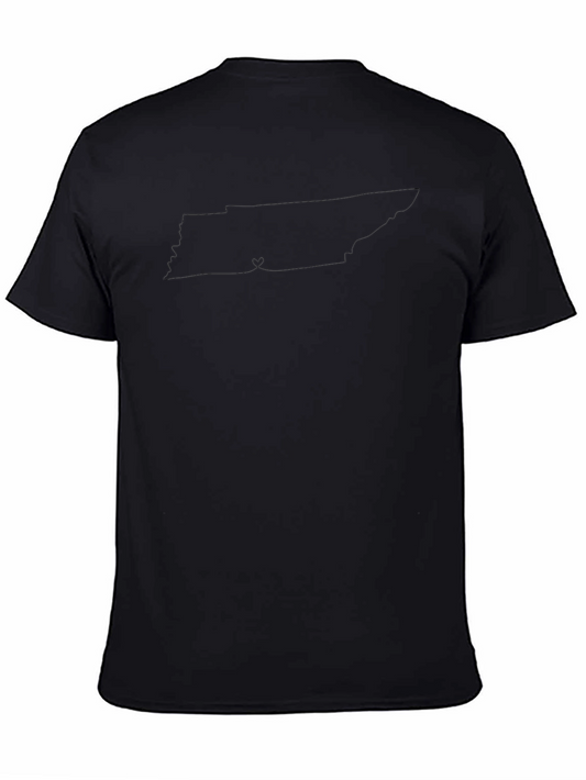 Tennessee State Outline Heart Graphic T-Shirt