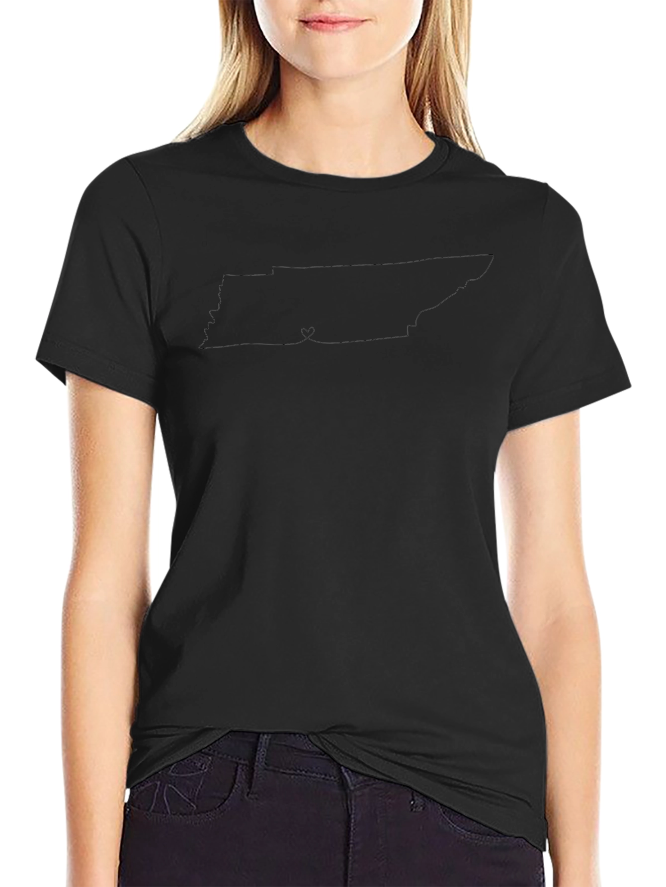Tennessee State Outline Heart Graphic T-Shirt