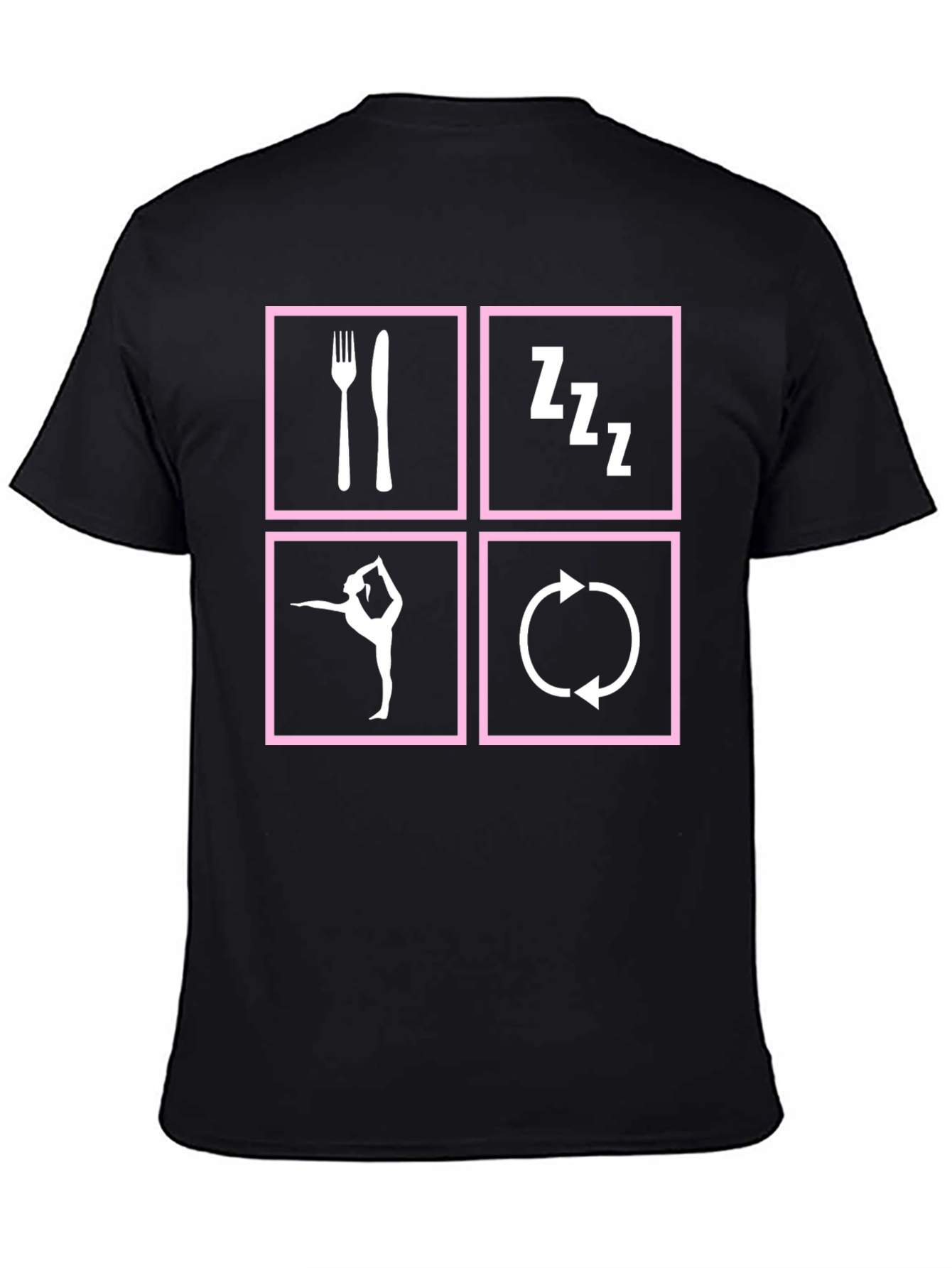 Eat Sleep Gymnastics Repeat T-Shirt - Black