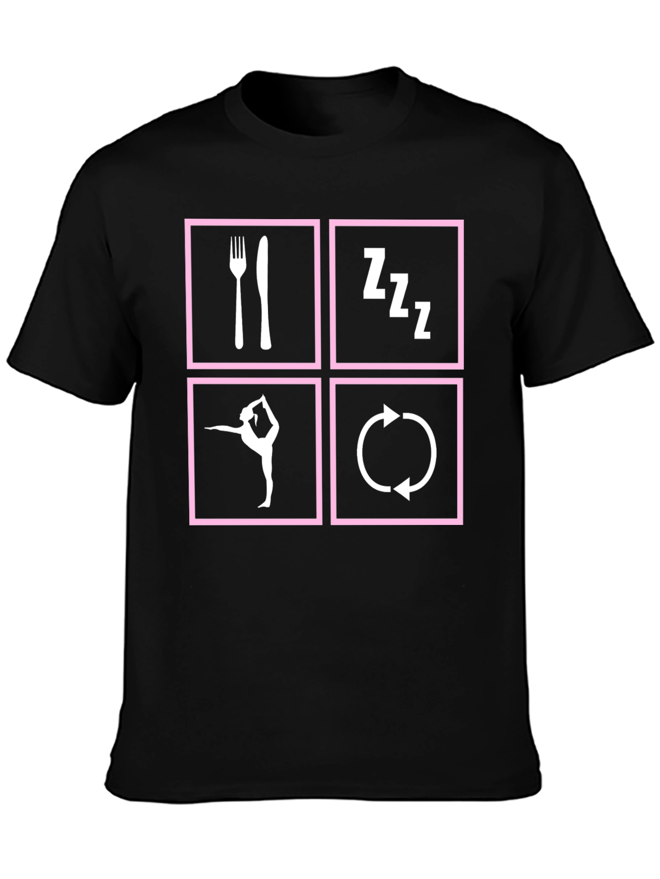 Eat Sleep Gymnastics Repeat T-Shirt - Black