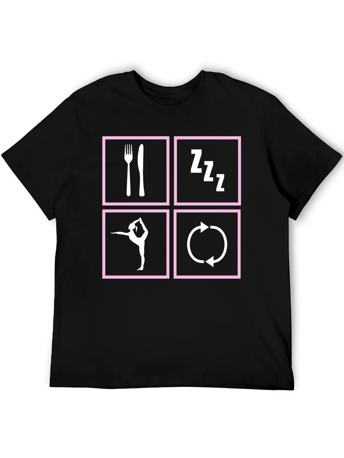 Eat Sleep Gymnastics Repeat T-Shirt - Black