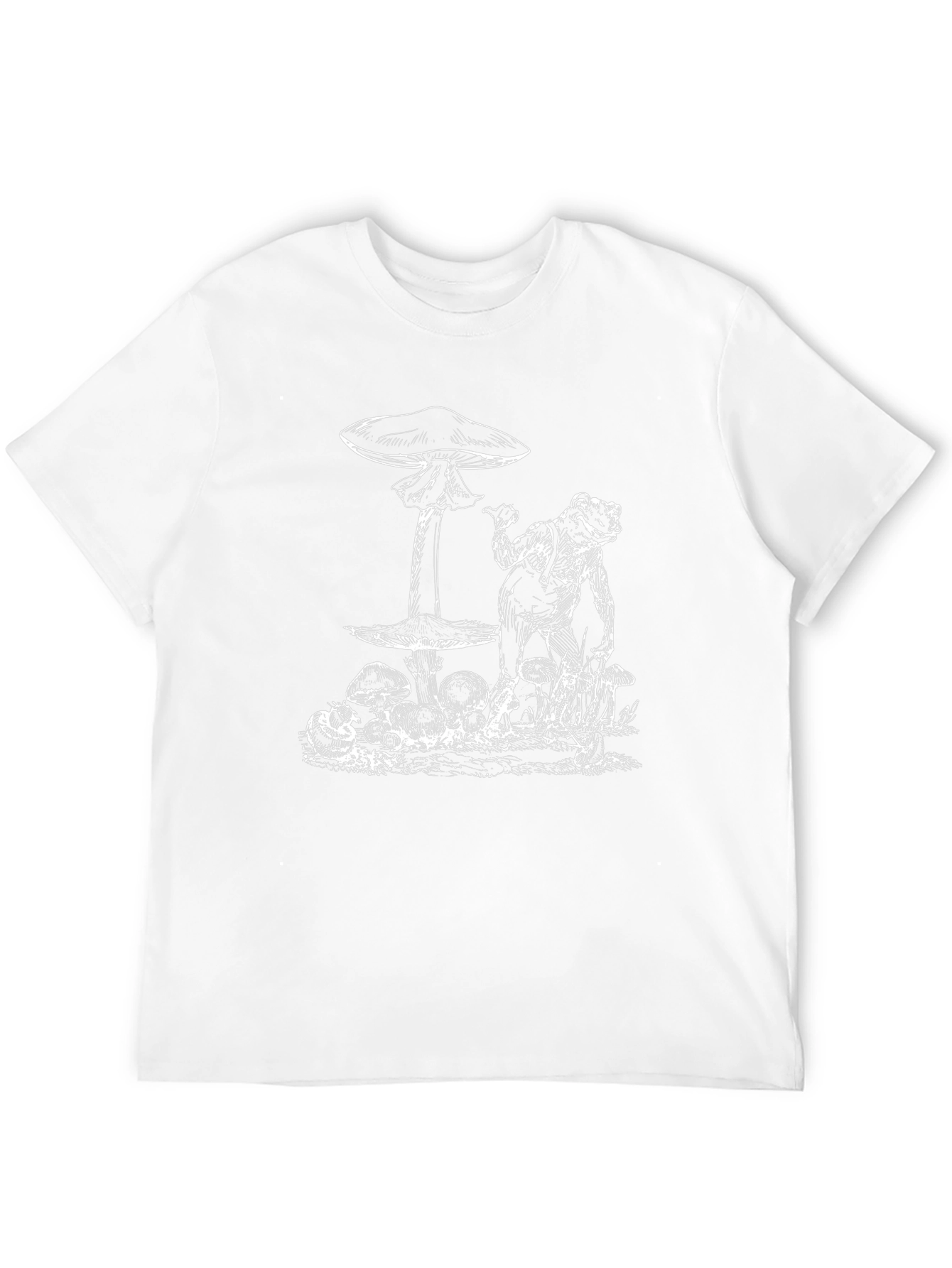 Frog & Mushroom Graphic Tee - Relaxed Fit Black