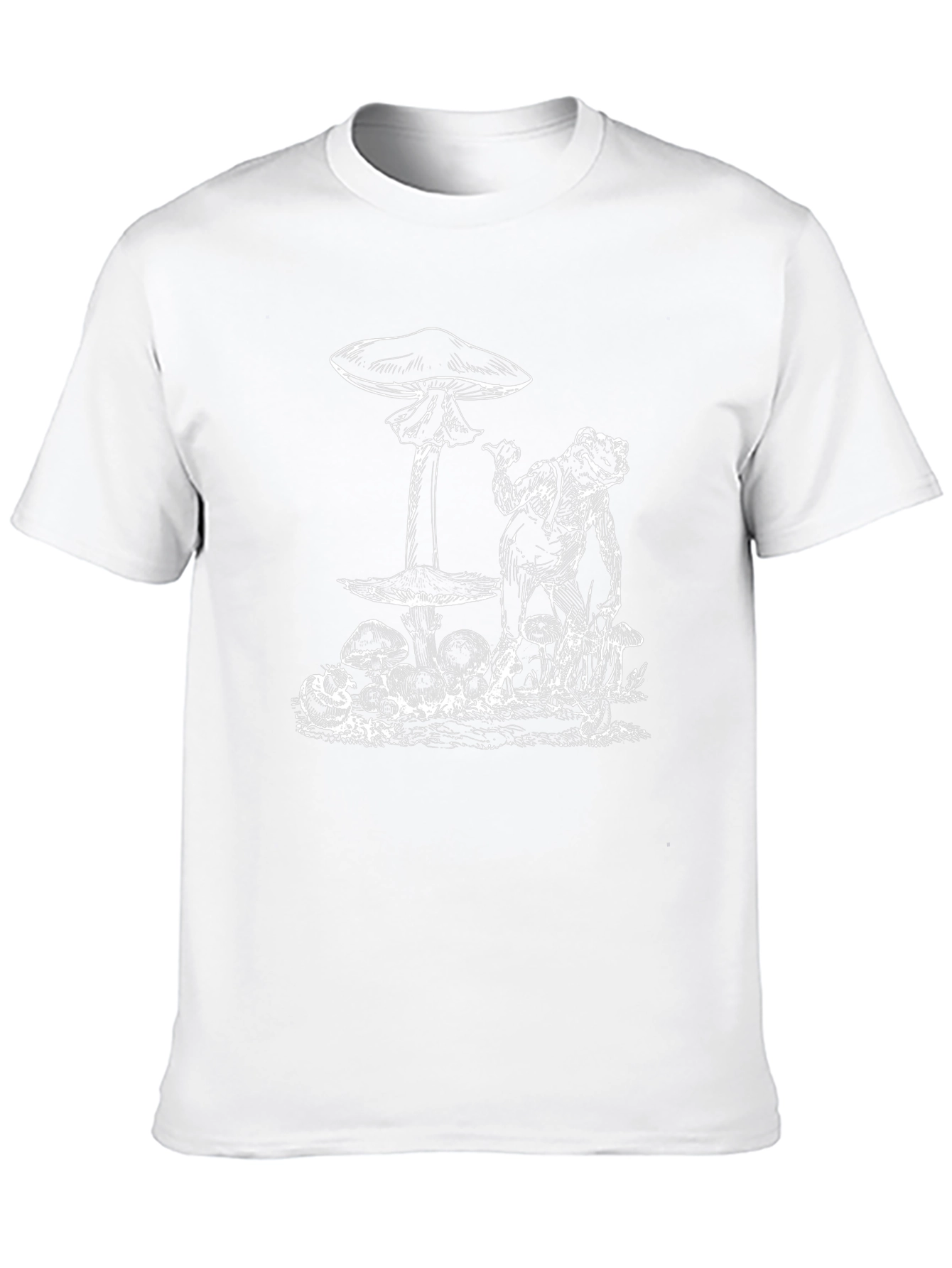 Frog & Mushroom Graphic Tee - Relaxed Fit Black