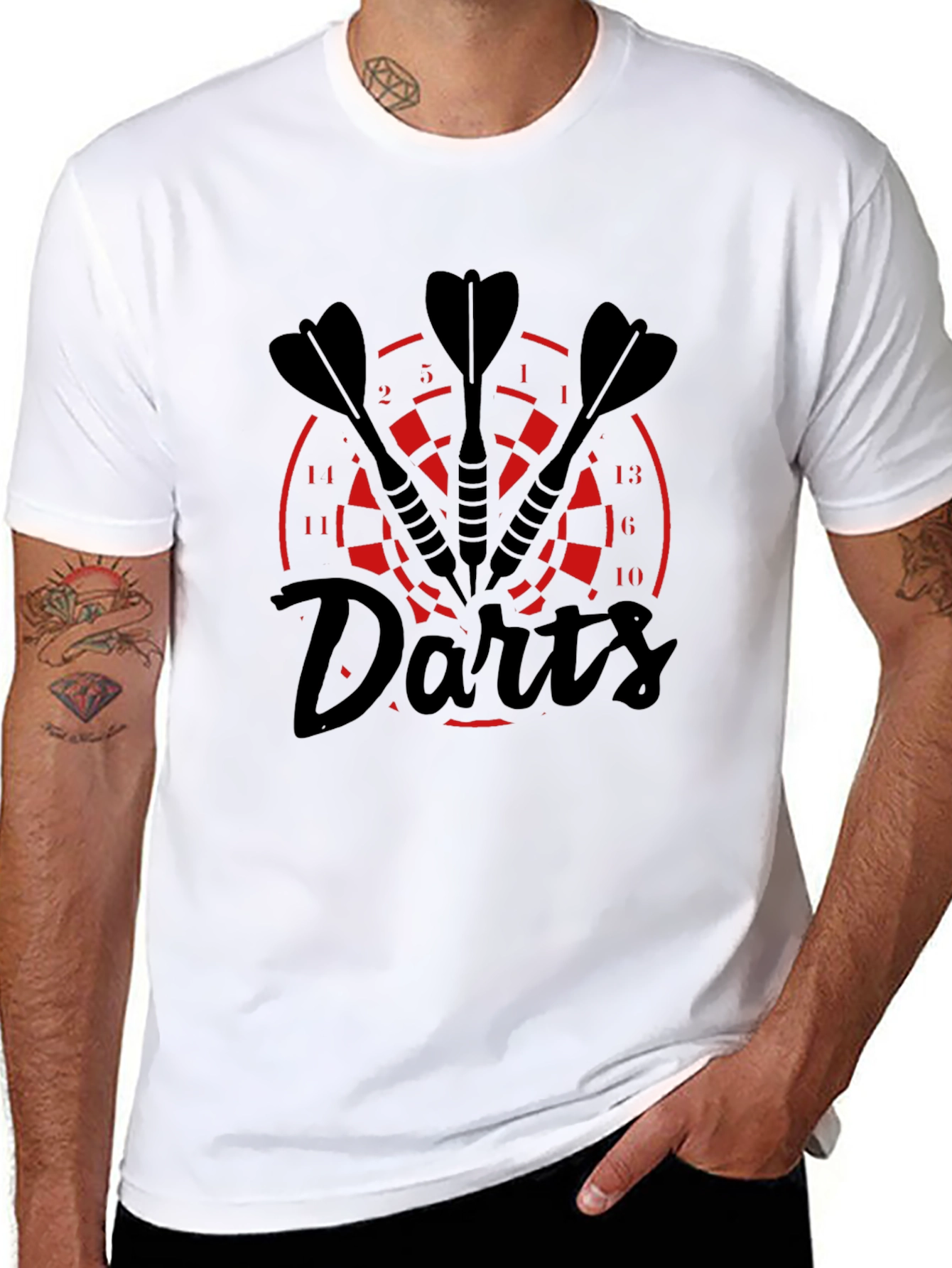 Darts T-Shirt - Black with Target Design