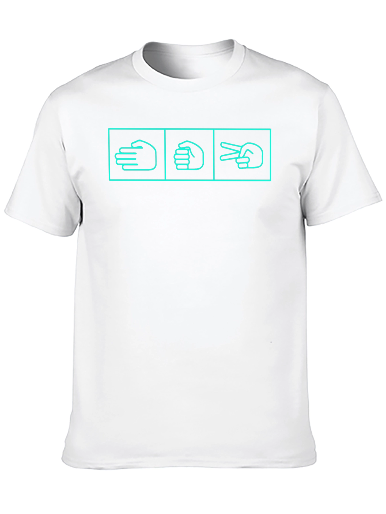 Rock Paper Scissors Hand Gesture Black T-Shirt
