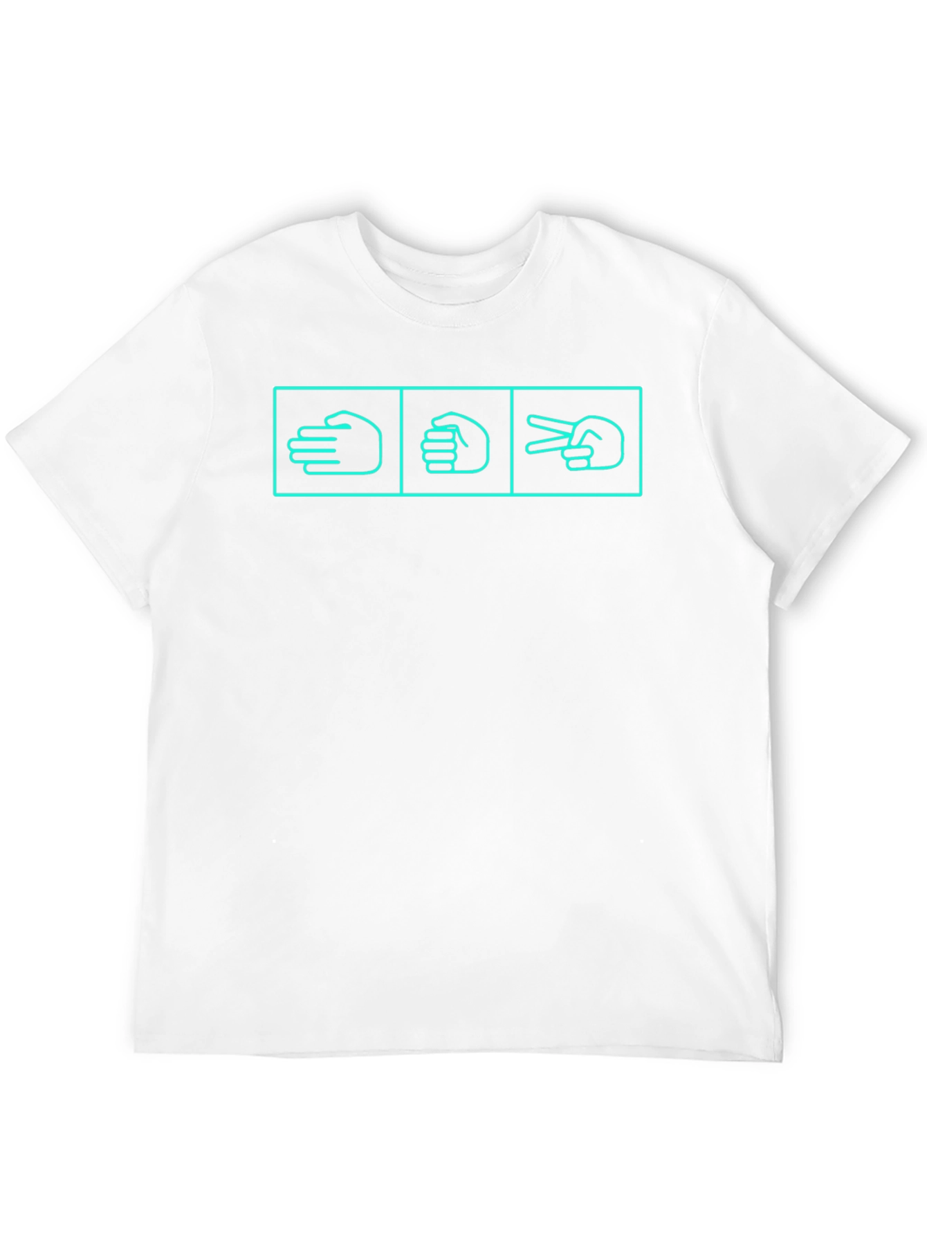 Rock Paper Scissors Hand Gesture Black T-Shirt