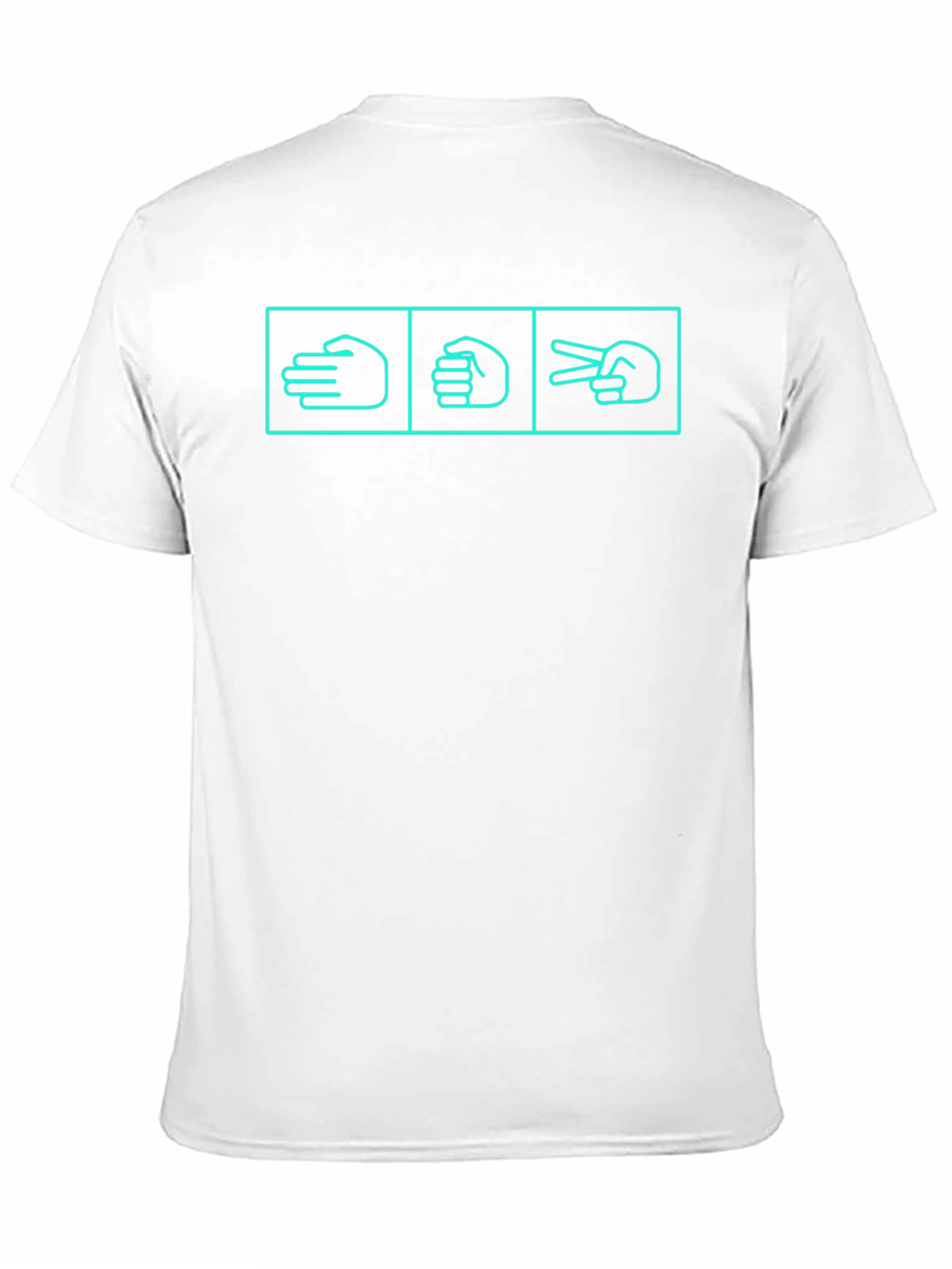 Rock Paper Scissors Hand Gesture Black T-Shirt