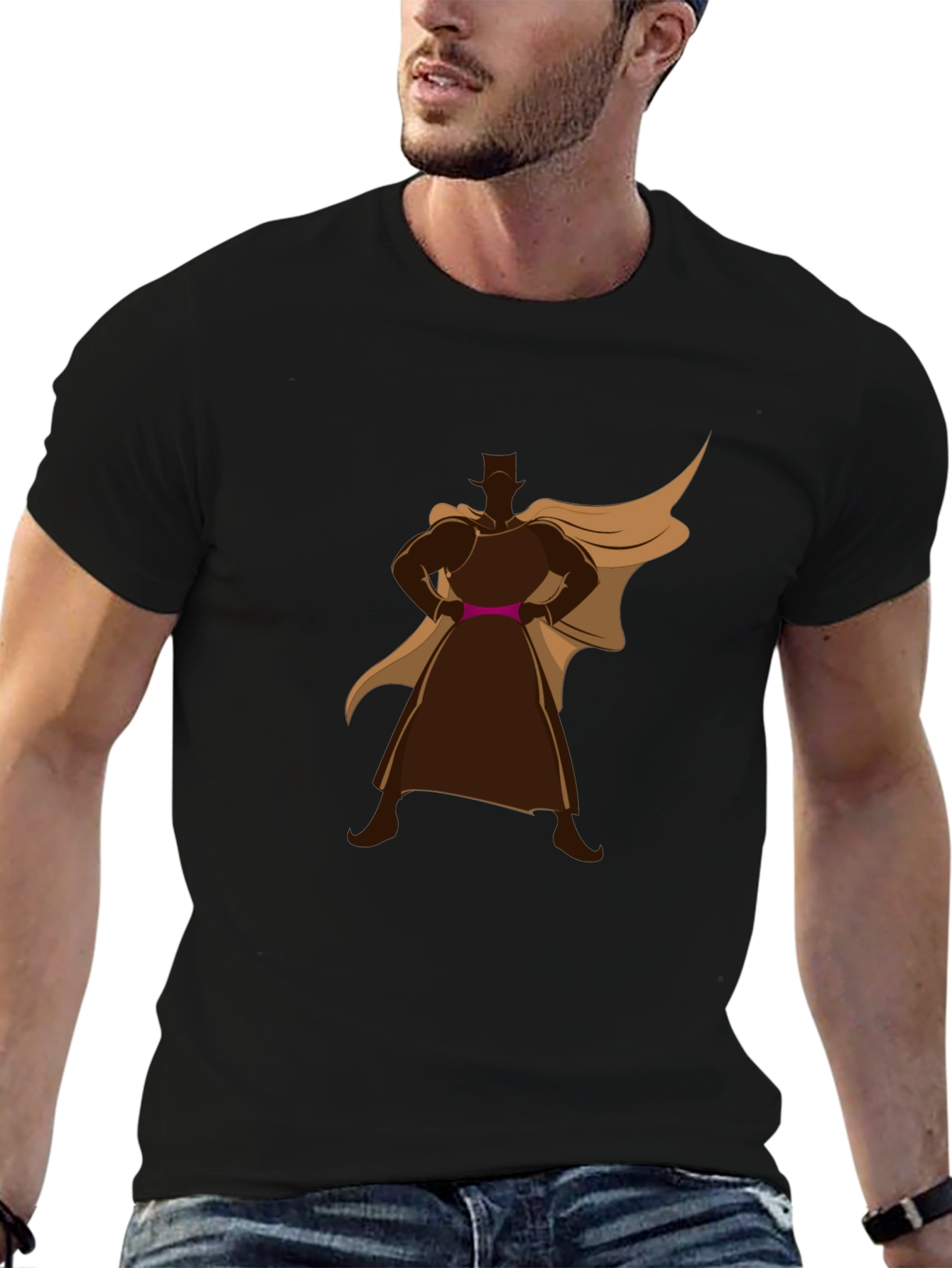 Superhero Silhouette Black Tee