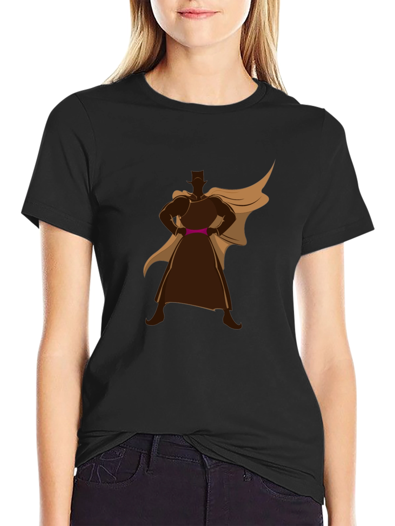 Superhero Silhouette Black Tee