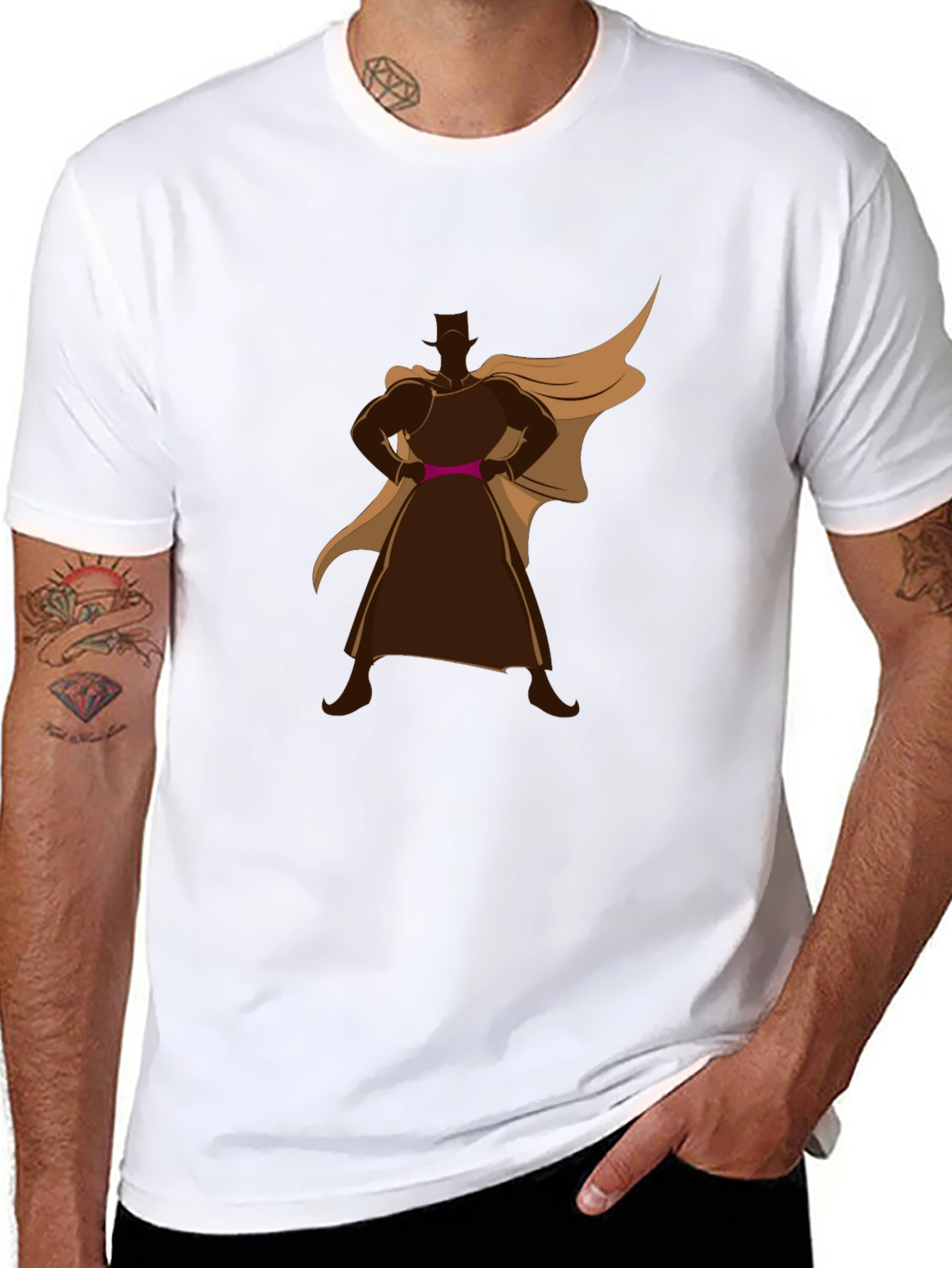 Superhero Silhouette Black Tee