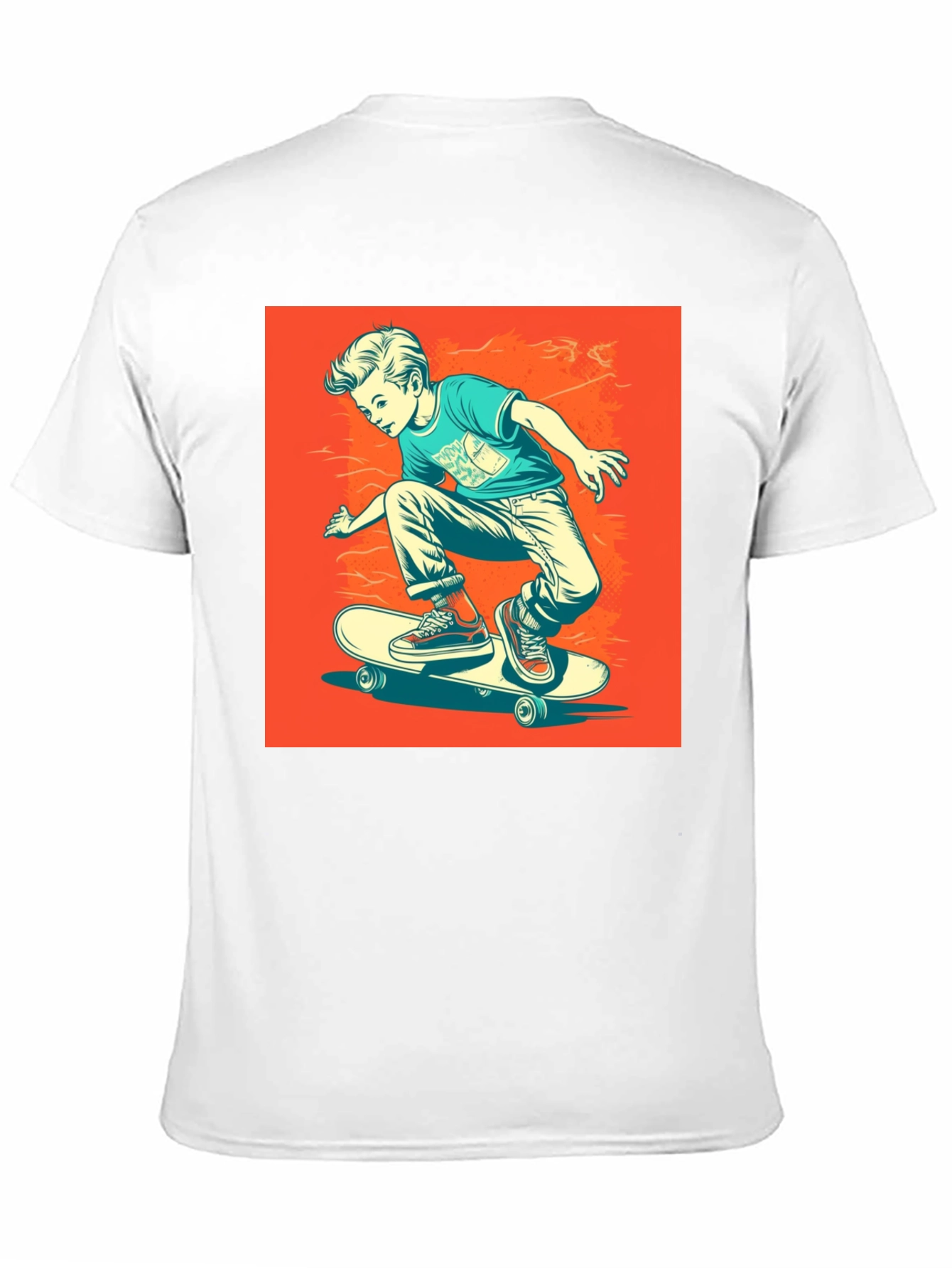 Cool Skater Boy Graphic Tee - Black T-Shirt