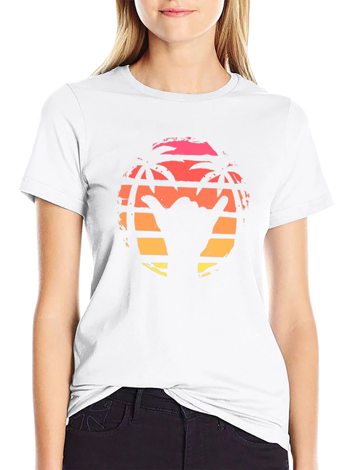 Tropical Sunset Graphic T-Shirt