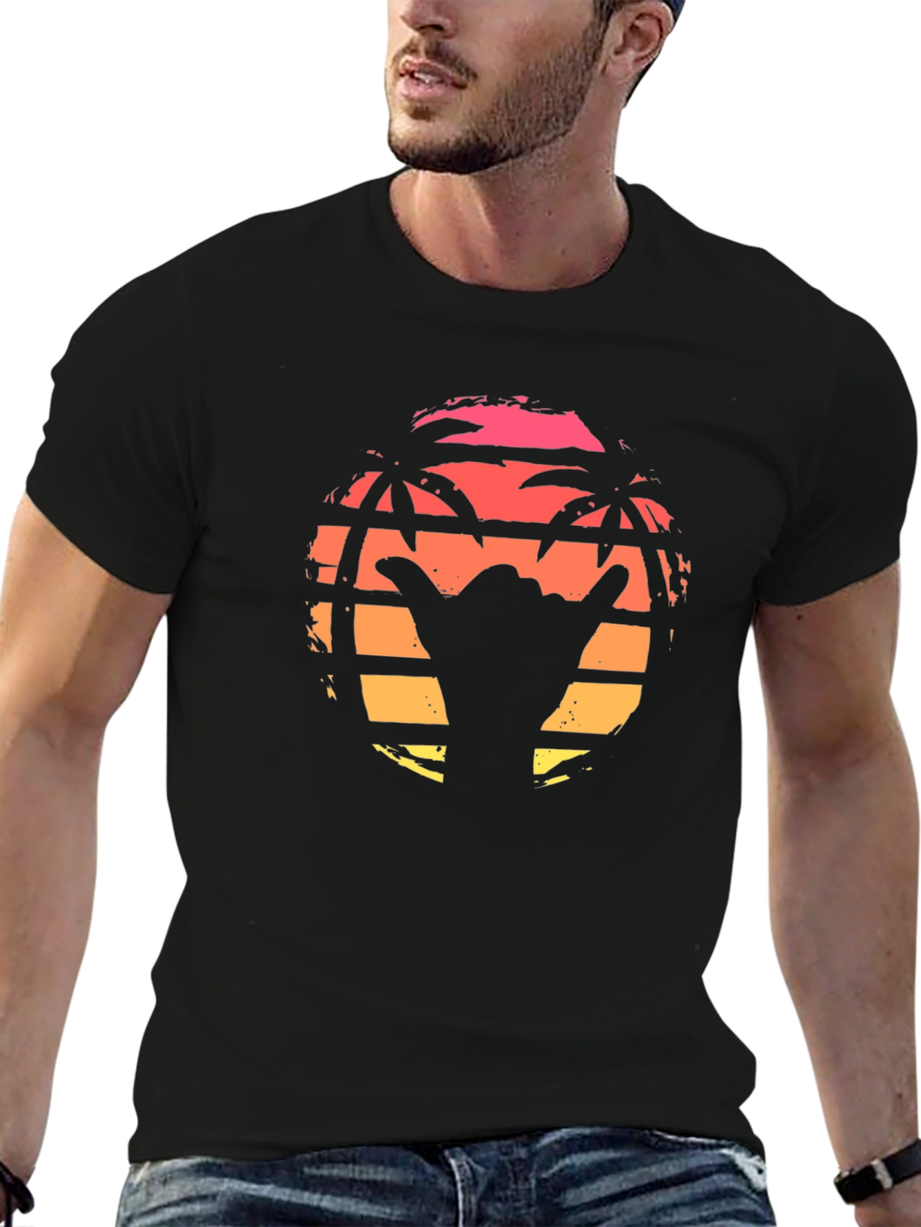 Tropical Sunset Graphic T-Shirt