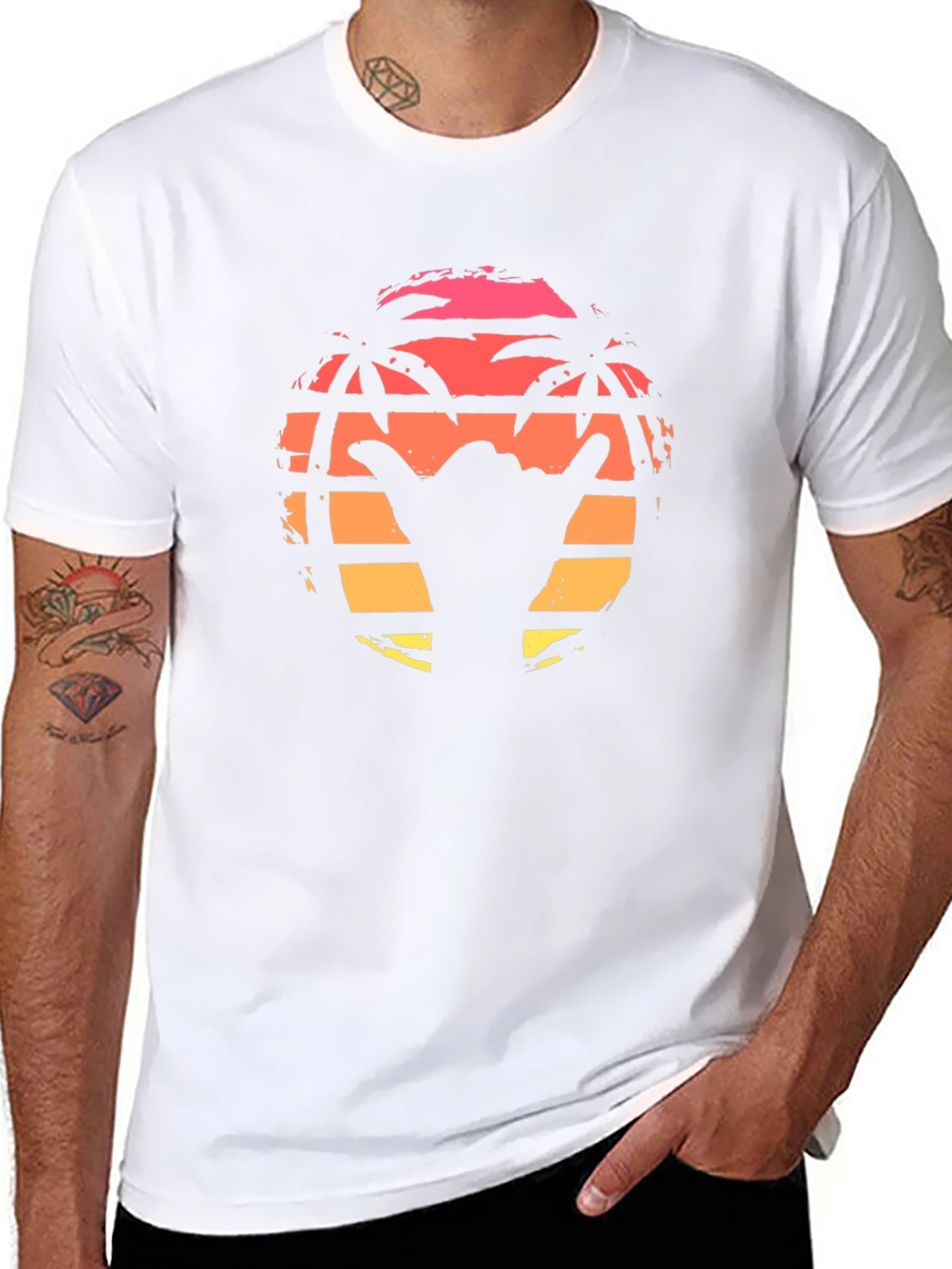 Tropical Sunset Graphic T-Shirt