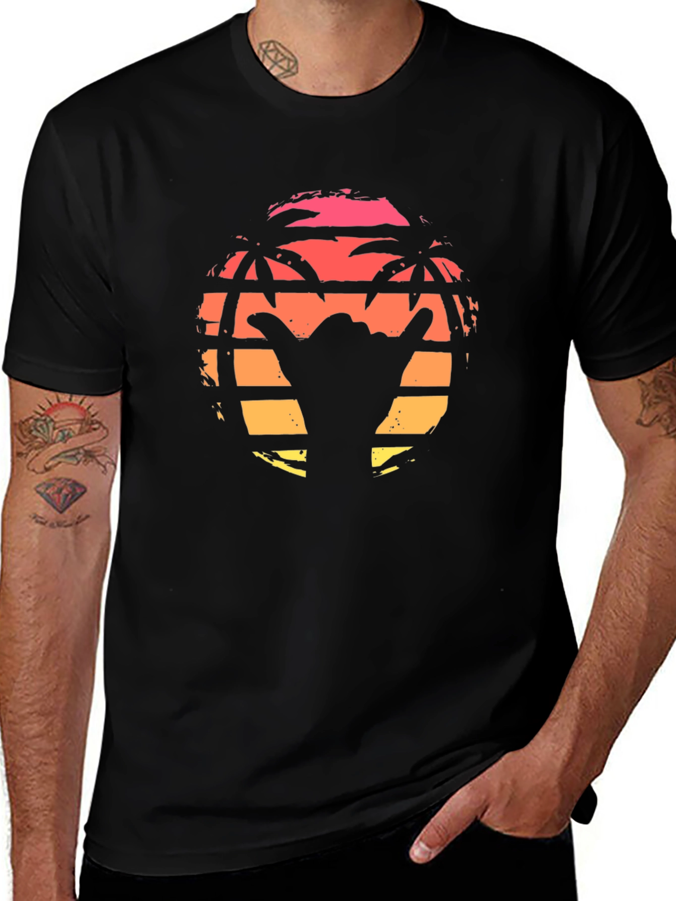 Tropical Sunset Graphic T-Shirt