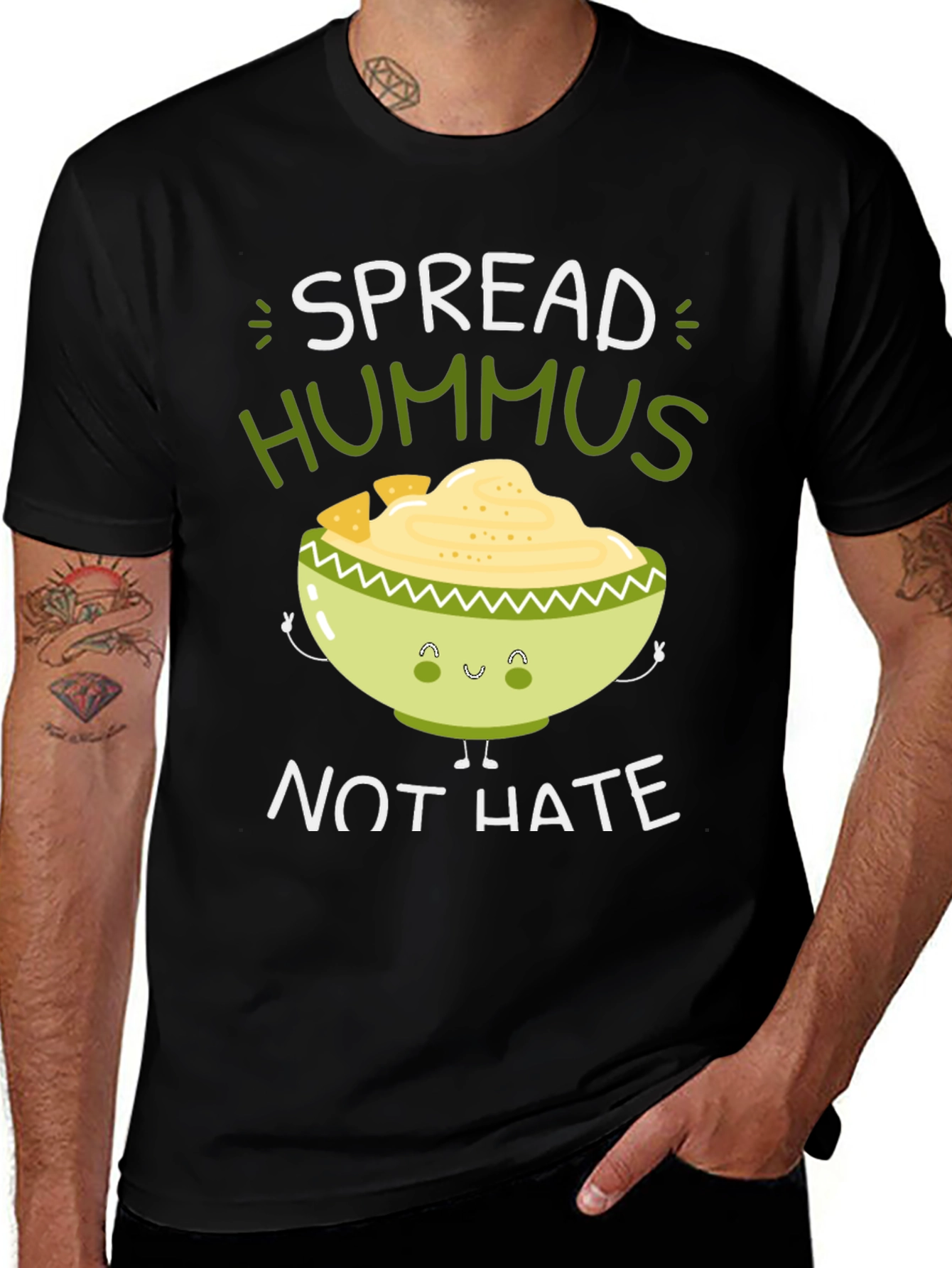 Spread Hummus Not Hate Graphic Tee