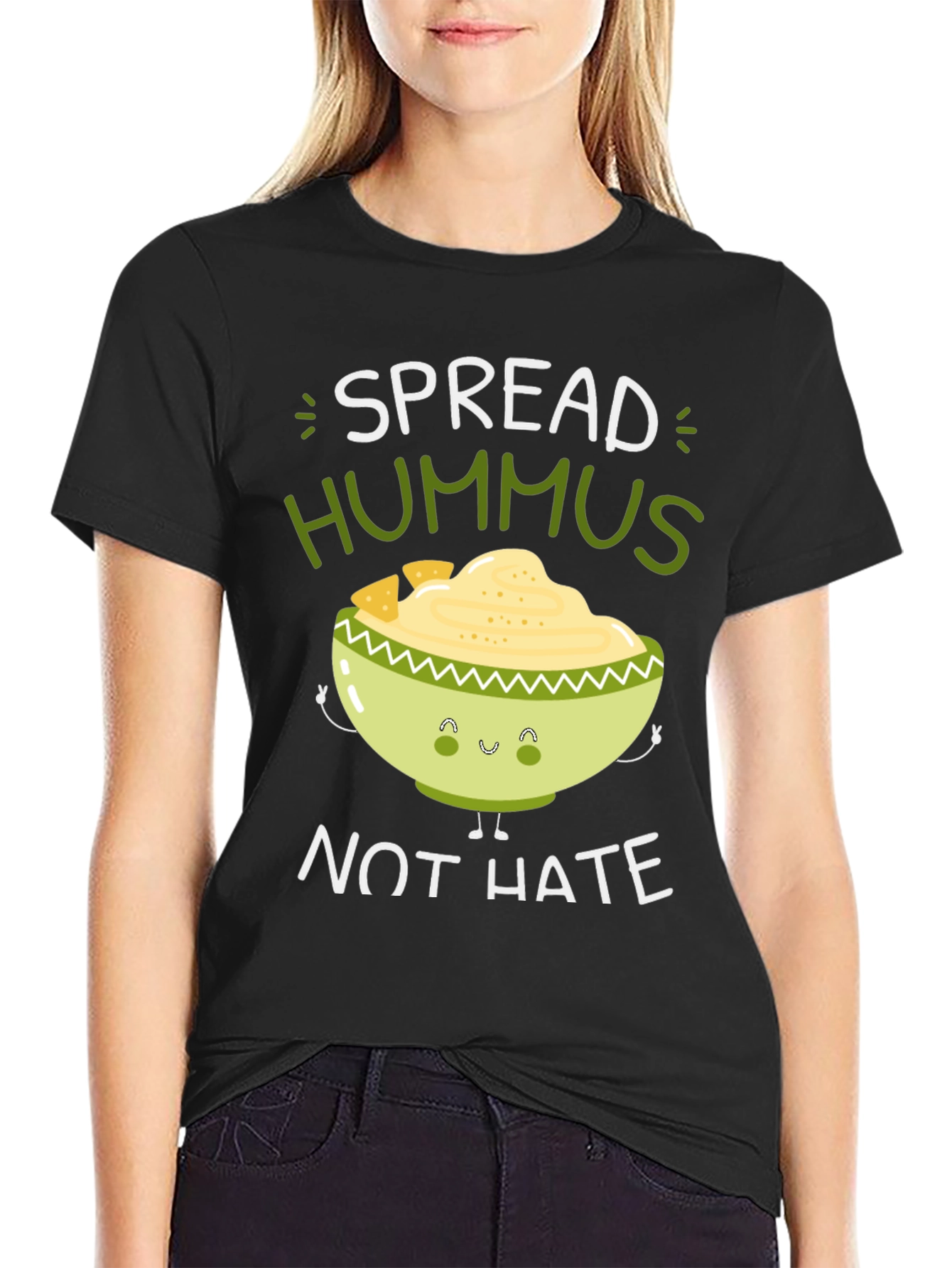 Spread Hummus Not Hate Graphic Tee