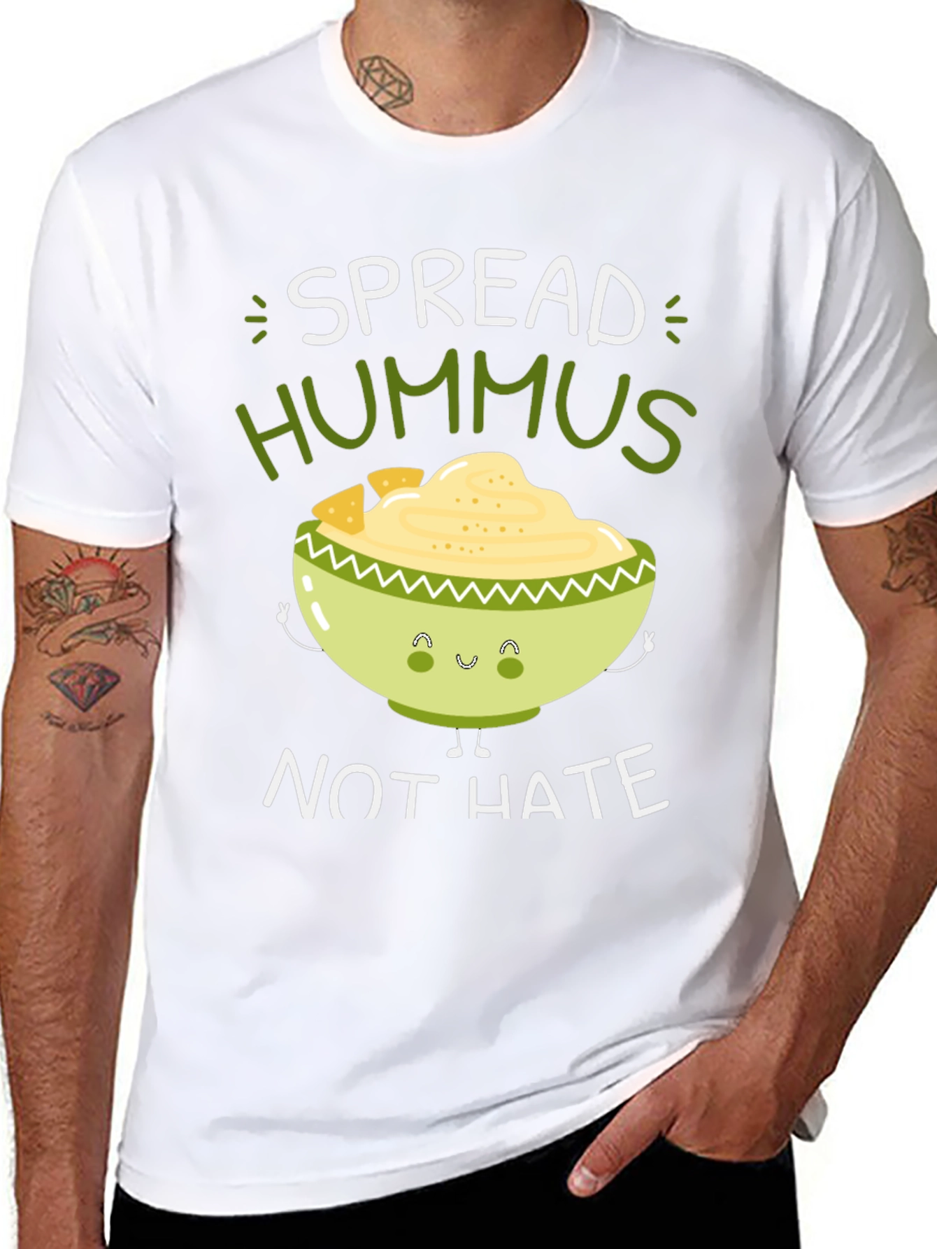 Spread Hummus Not Hate Graphic Tee