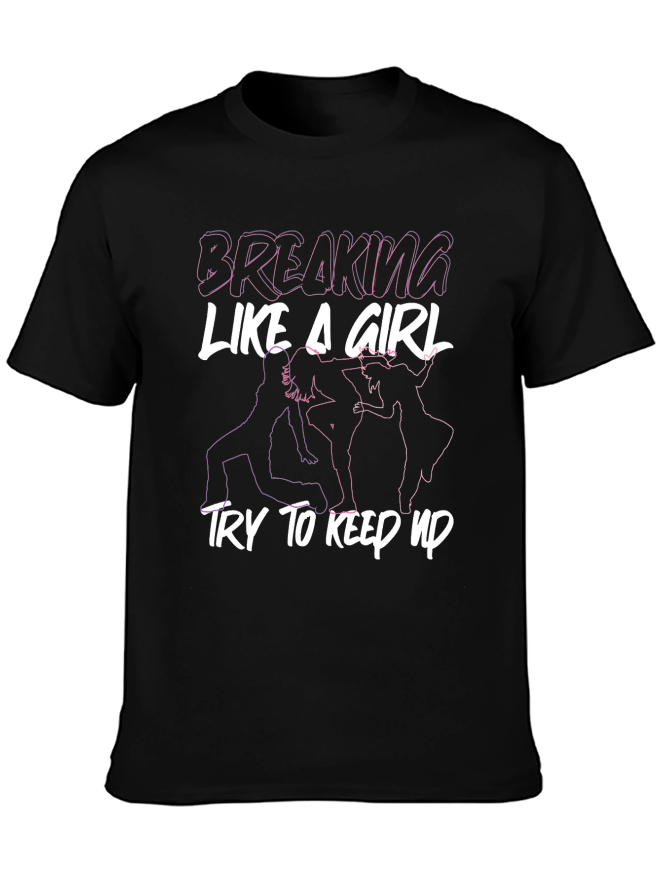 Breaking Like A Girl Graphic Tee - Black