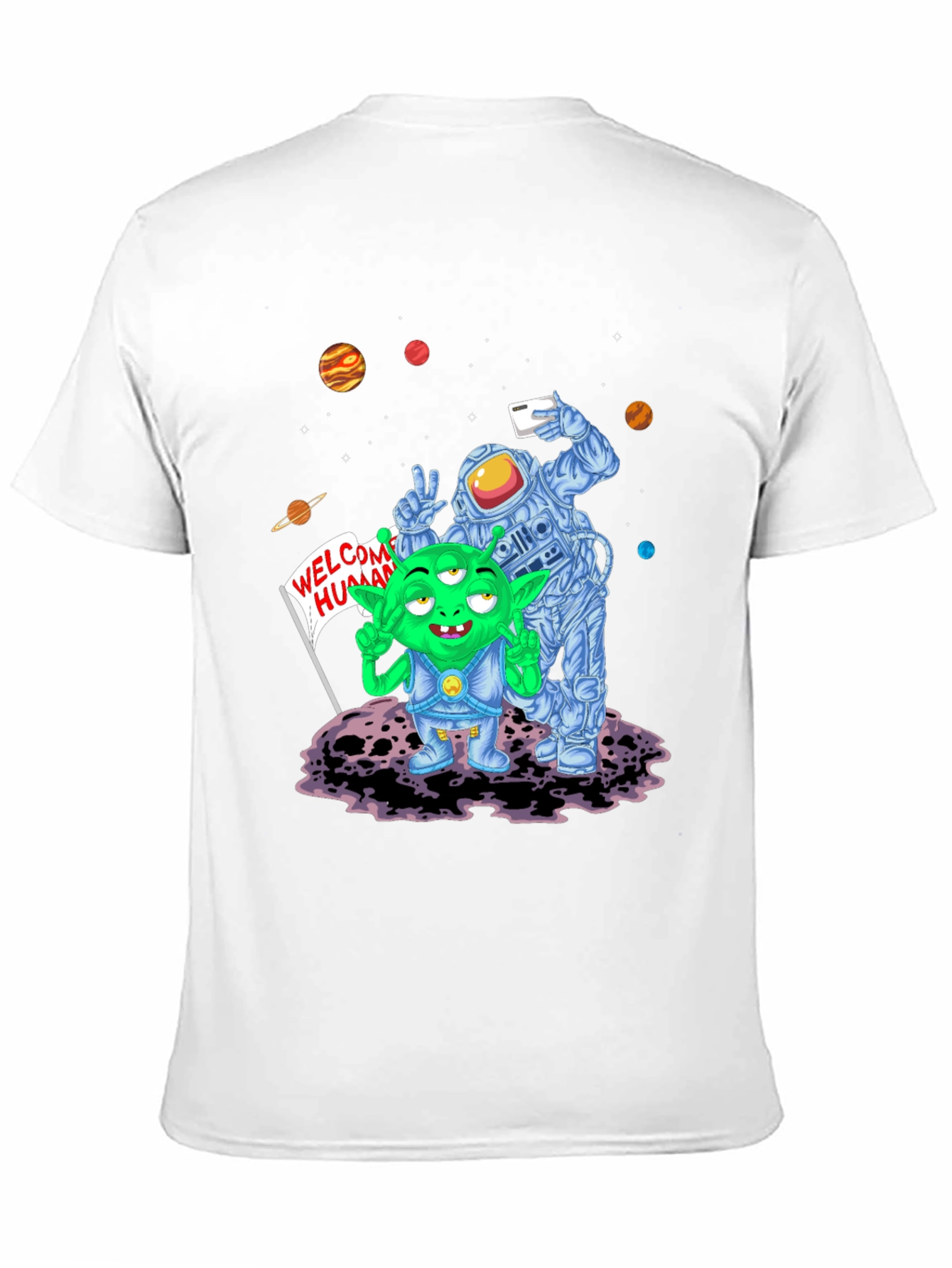 Alien & Astronaut Selfie Graphic T-Shirt