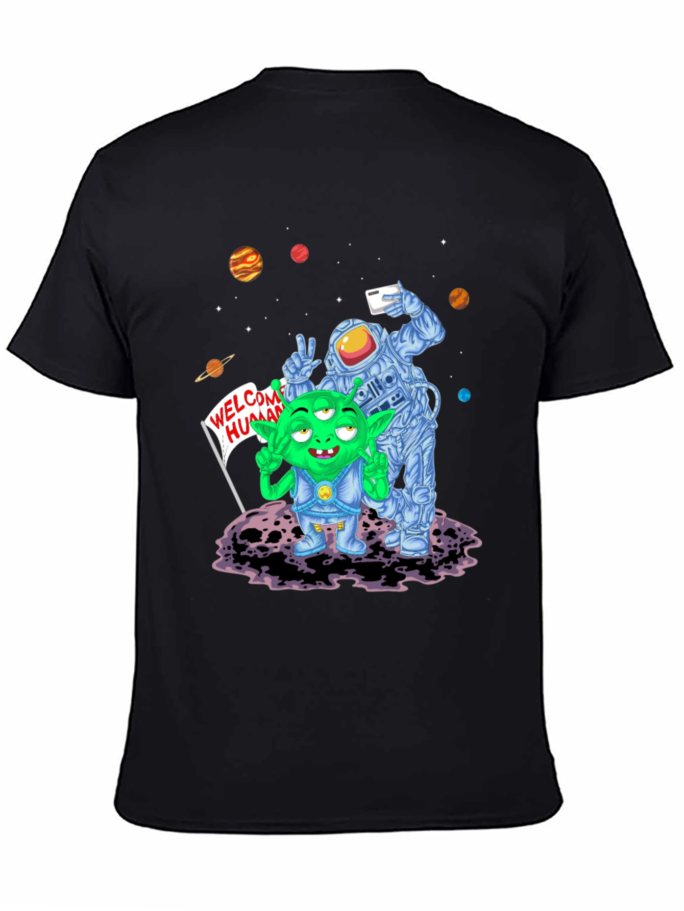 Alien & Astronaut Selfie Graphic T-Shirt