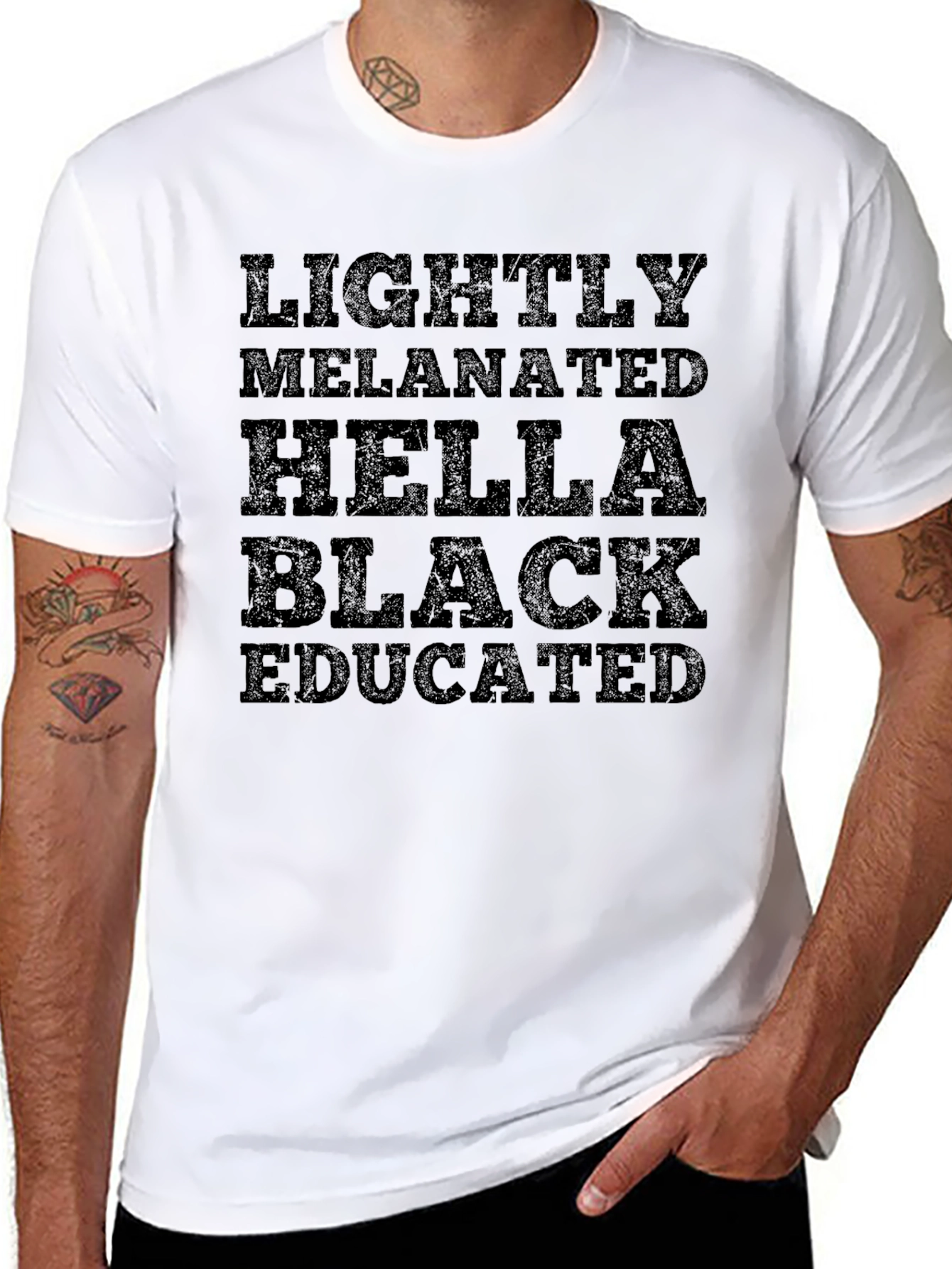 Lightly Melanated Hella Black Educated Graphic Tee
