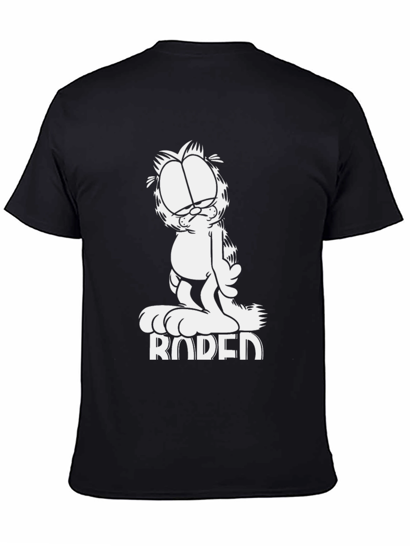Bored Garfield Black T-Shirt