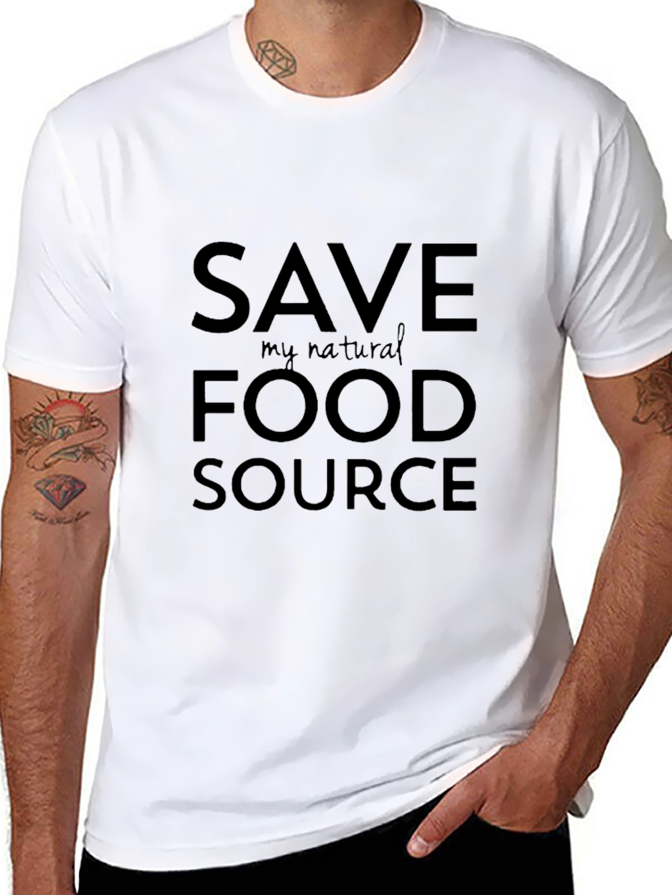 Save My Natural Food Source Black T-Shirt