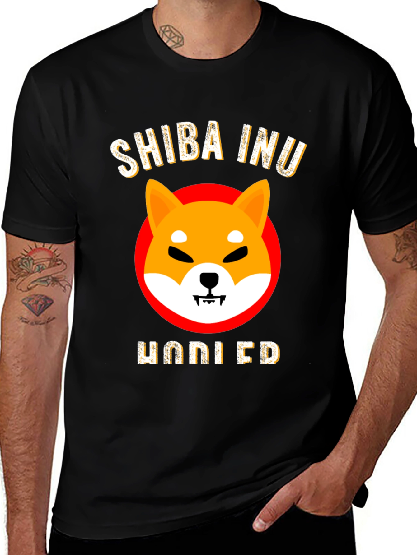 Shiba Inu HODLED Black T-Shirt