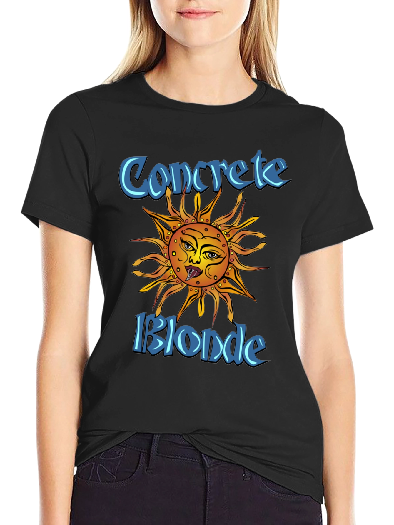 Concrete Blonde Sun Graphic Black T-Shirt