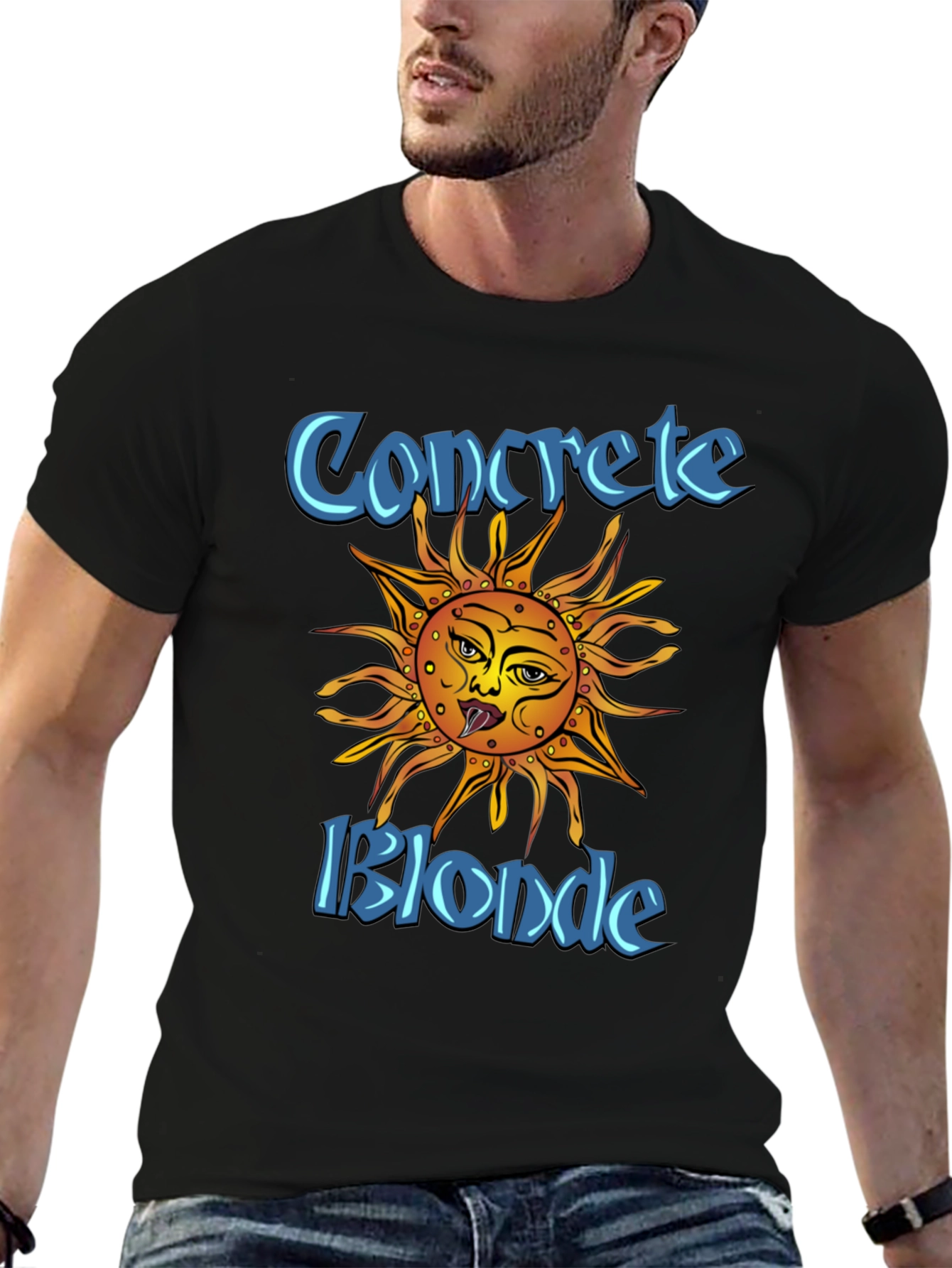 Concrete Blonde Sun Graphic Black T-Shirt