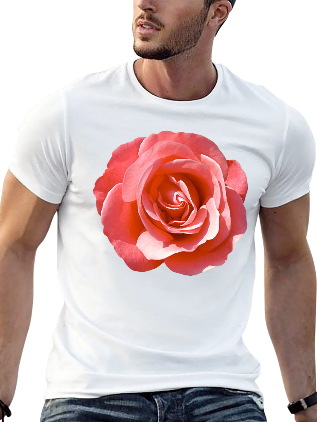 Rose Graphic Tee - Classic Black Cotton Comfort
