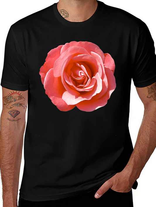 Rose Graphic Tee - Classic Black Cotton Comfort